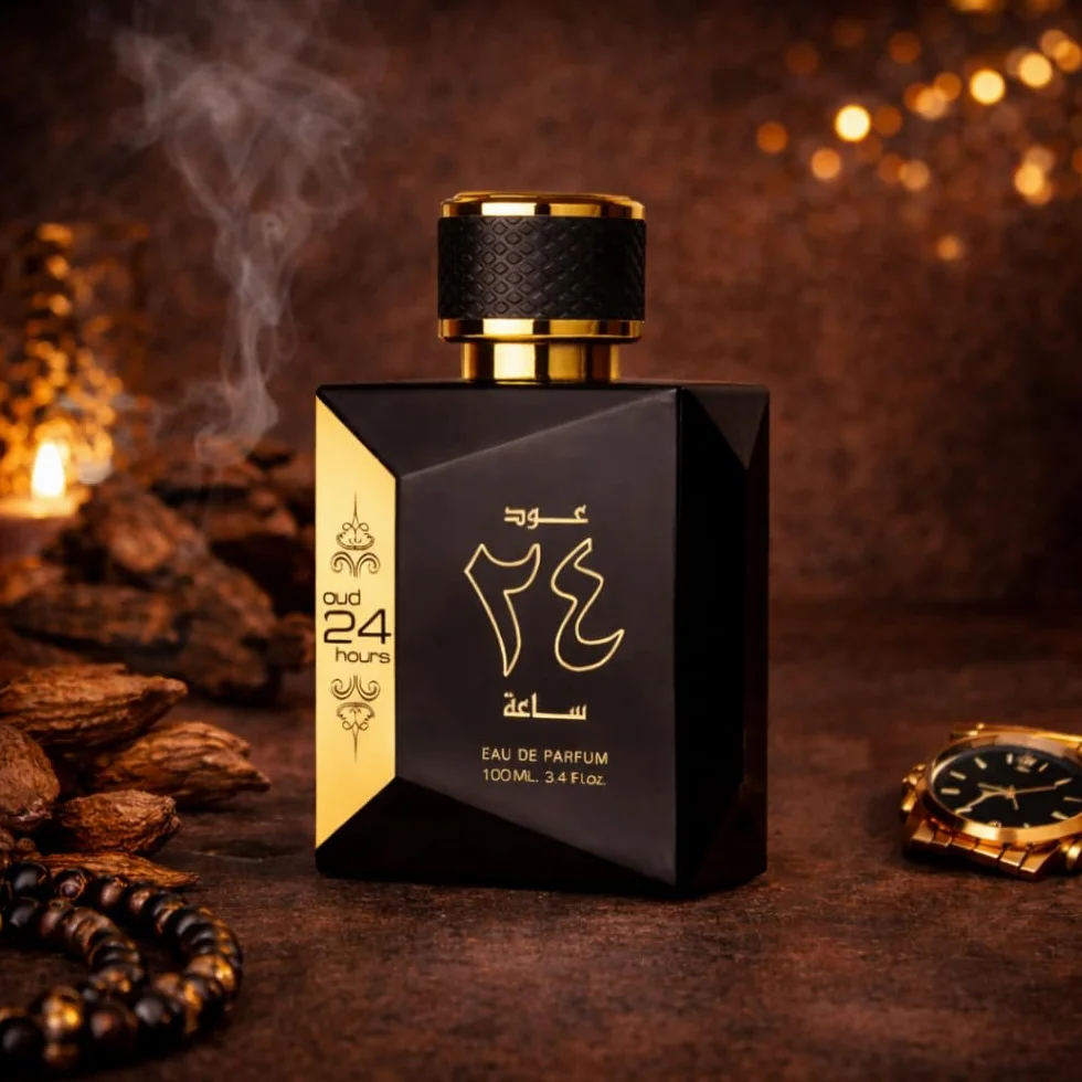 Oud 24 hours 100ml Arabian Perfume Spray Lemon Fruity Chocolate Vanilla Agar woody Musk Amber by Ard al Zaafaran