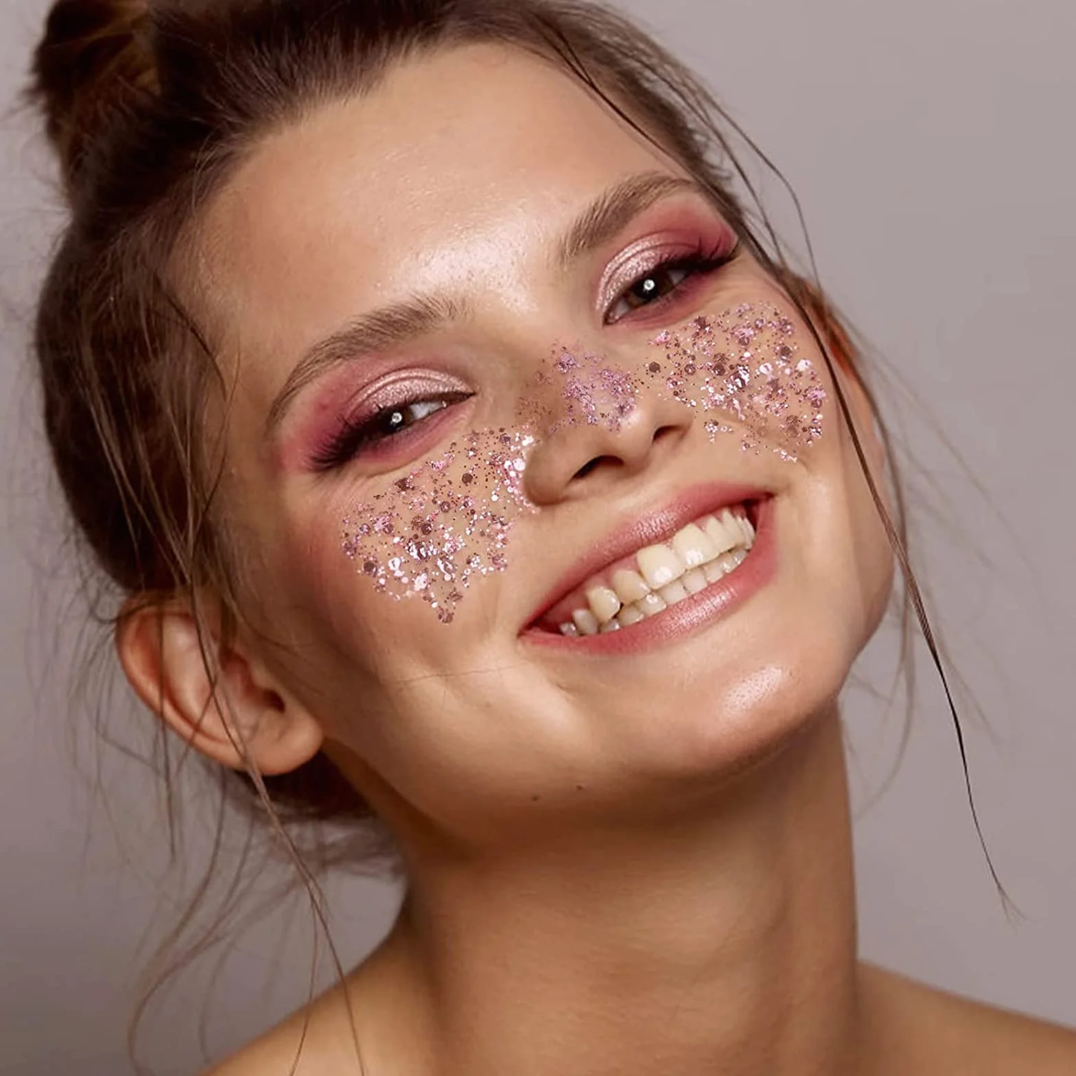 Żel brokatowy do ciała różowy chunky Glitter Lasting Sparkling DIY