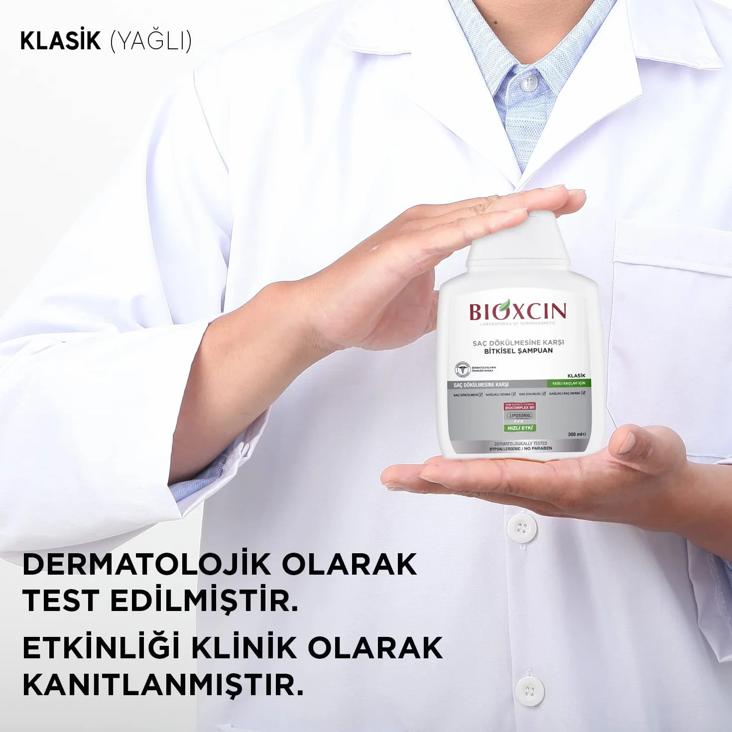 Bioxcin Szampon przeciw wypadaniu włosów przetłuszczających się (300 ml) – roślinny szampon przeciwzmarszczkowy z BIOCOMPLEX B11 i liposomami dla gęstszych włosów i mniejszego wypadania włosów