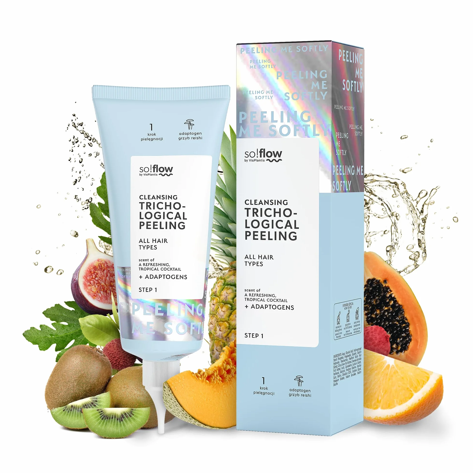 Peeling do Skóry Głowy So!Flow: Głębokie Oczyszczanie i Nawilżanie, Usuwanie Zanieczyszczeń i Nadmiaru Sebum, Łagodzenie Podrażnień, Zawiera Grzyb Reishi i Kompleks Kwasów Owocowych