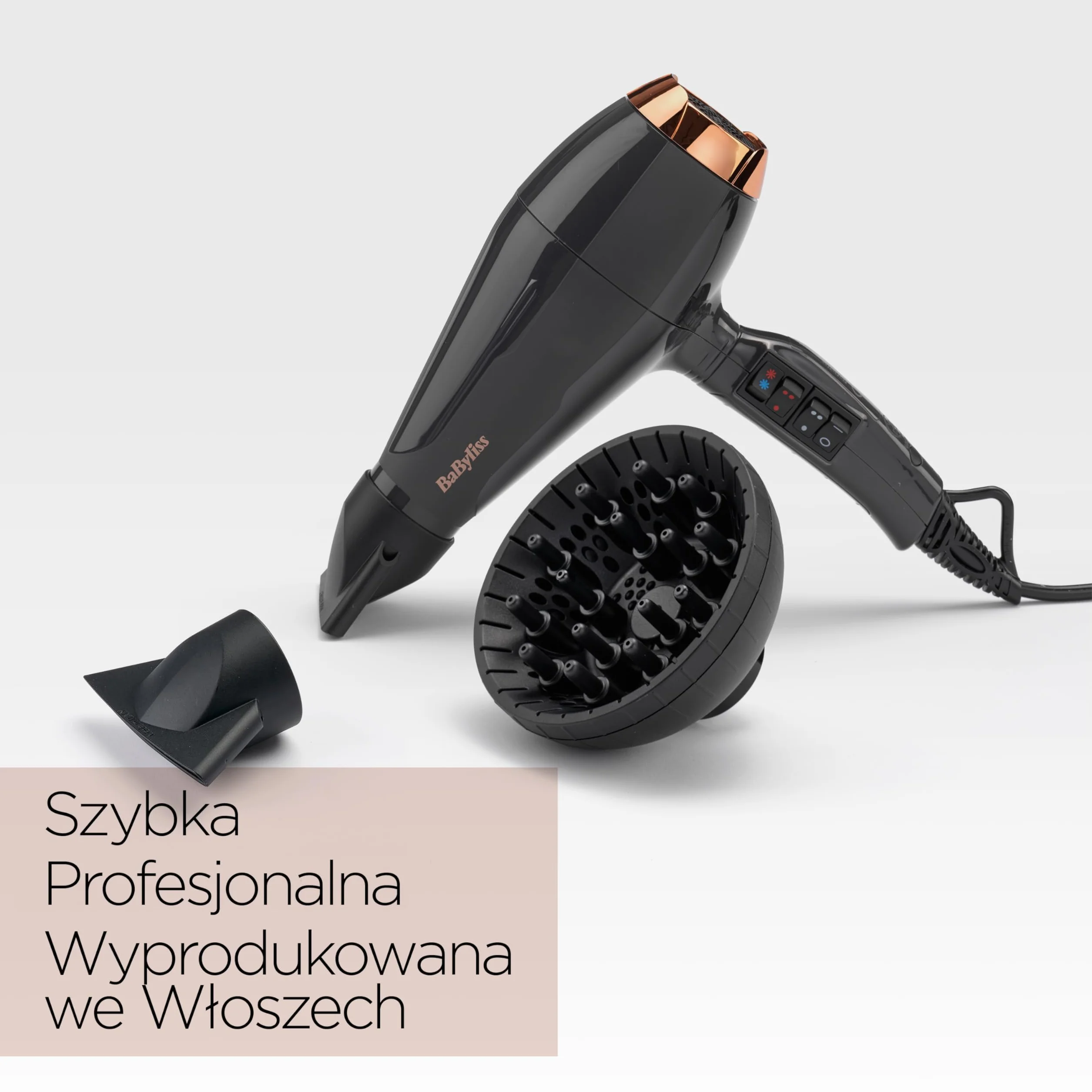 BaByliss Italian Air Pro Suszarka 2200 W Jonizacja Czarna 6719DE