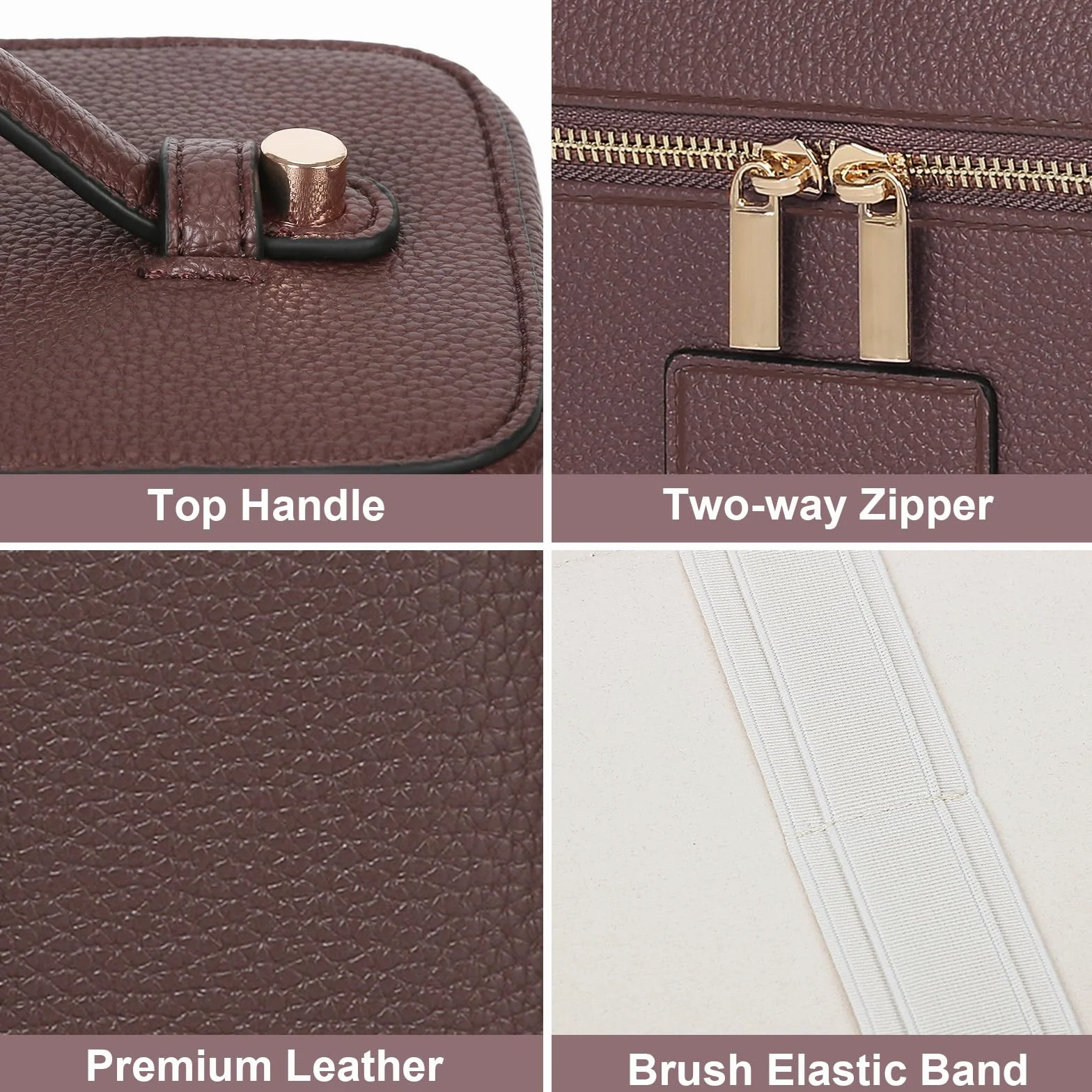 Skórzana kosmetyczka Vanity Case HiTotes 21,5 cm z przegrodą