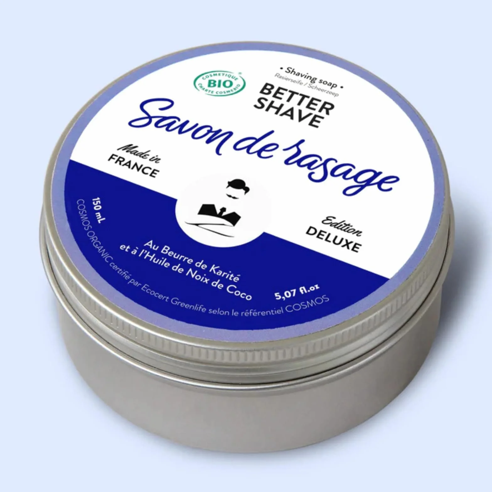 Monsieur Barbier : Mydło do golenia BETTER-SHAVE - Mydło do golenia dla mężczyzn, rzemieślnicze, naturalne i idealne do skóry suchej, wrażliwej skóry i twardej brody - 100% wyprodukowane we Francji
