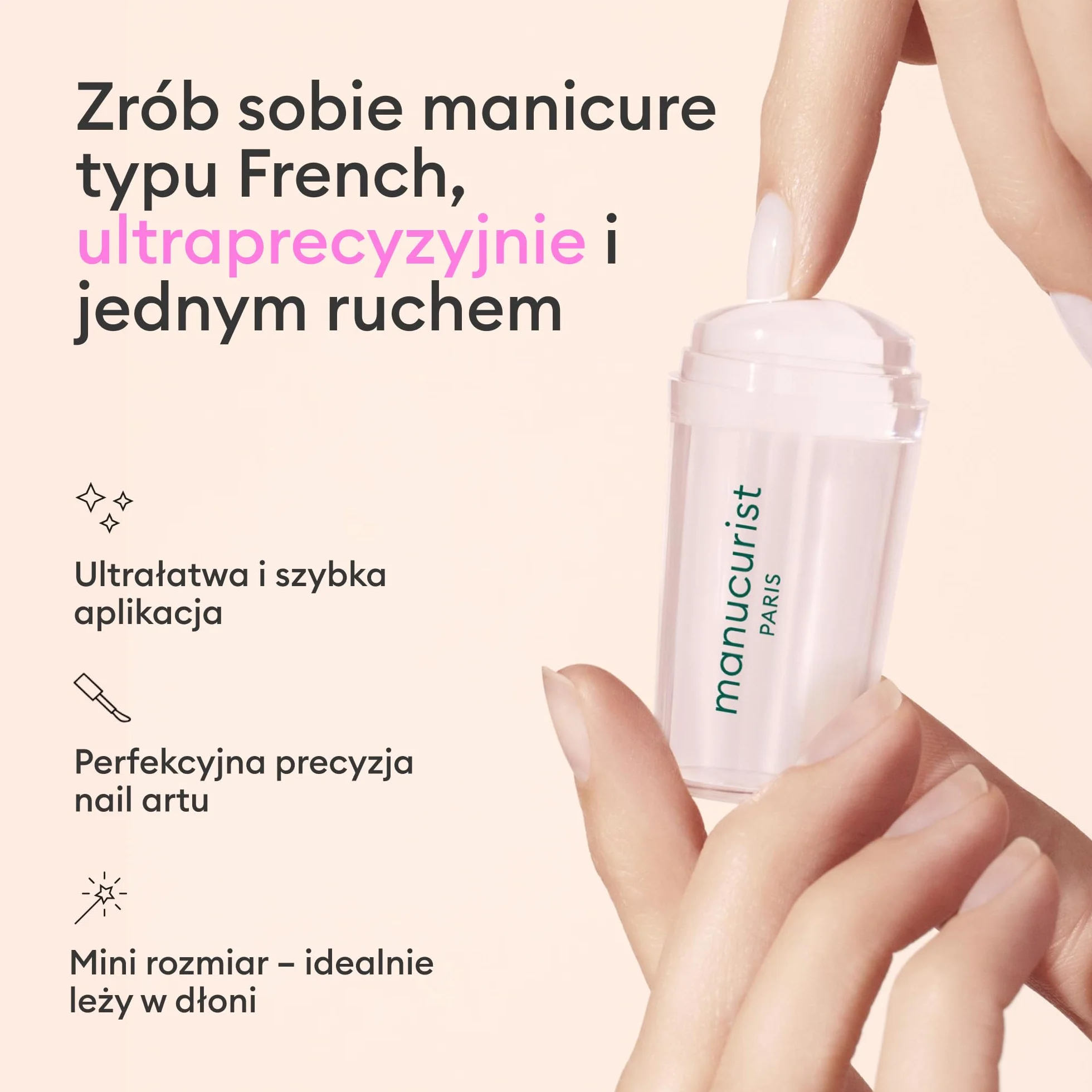 Manucurist Mani Stamper – Przezroczysty Silikonowy Stempel do Paznokci do French Manicure