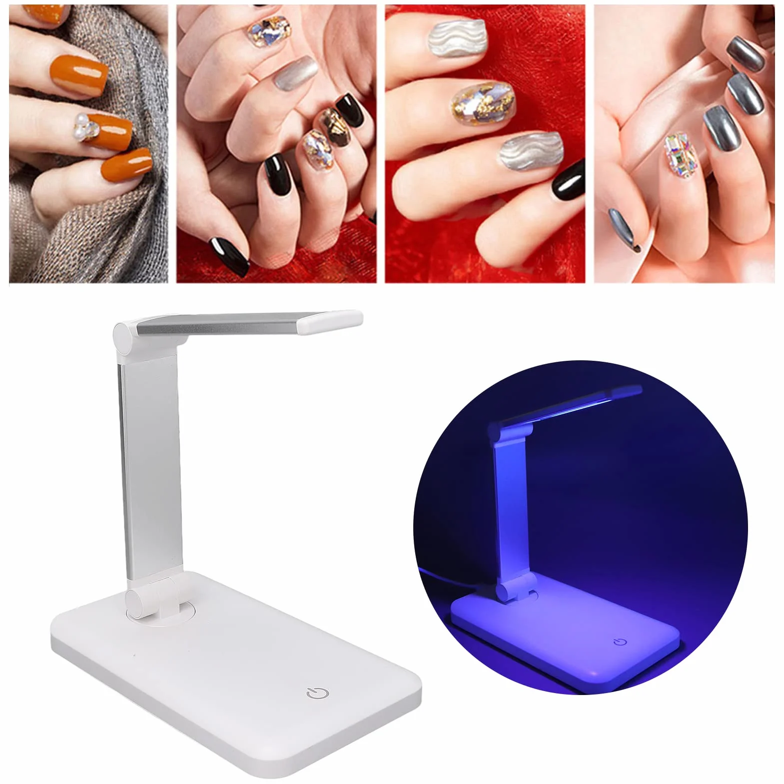 Lampa UV LED Fold Nail, SkłAdana Lampa żElowa do Paznokci, Lampa UV do Paznokci żElowych, Suszarka do Paznokci Szybki żElowy Lakier do Paznokci Utwardzanie LED UV z Kablem USB do Paznokci, Strona