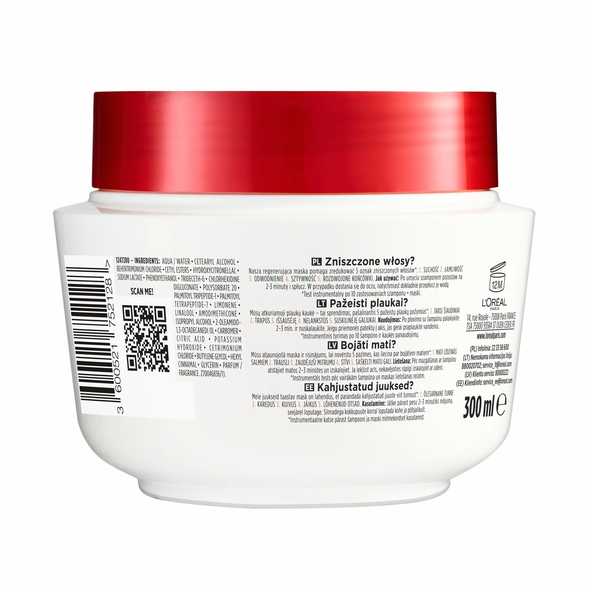 L'Oreal Paris Hair Care Elseve Total Repair 5 Maska Regenerująca Do Włosów Zniszczonych 300 Ml