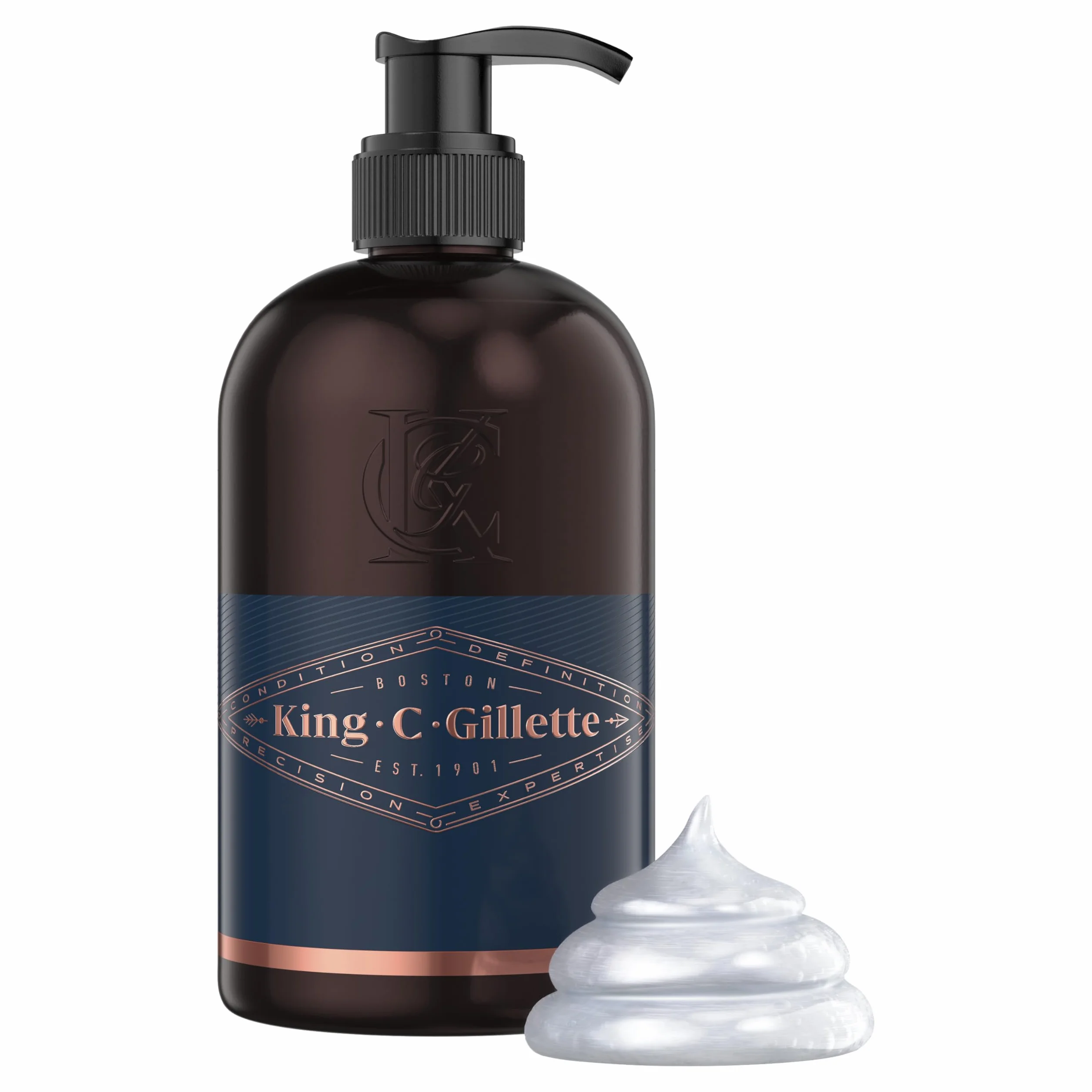 King C. Gillette męski szampon do pielęgnacji brody i twarzy z wodą kokosa olej arganowy i awokado 350 ml