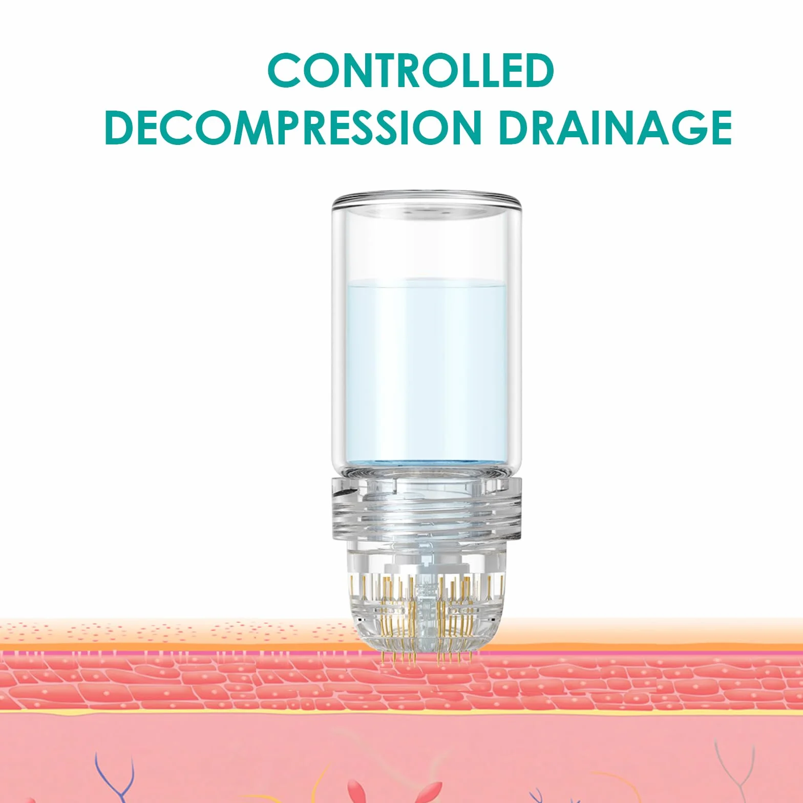 Derma Stamp Hydra Needle 20, Microneedling Titanium 20 Pin Długość 1,0 mm, butelka wielokrotnego użytku serum do pielęgnacji skóry i stymulacji wzrostu włosów brody