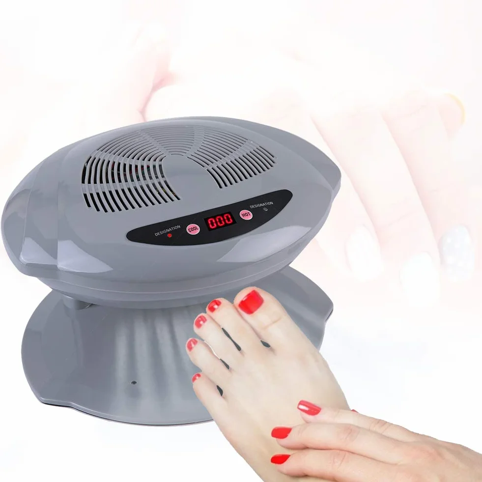 Suszarka do paznokci, czujnik gorącego i zimnego powietrza, narzędzie do manicure z wentylatorem do suszenia lakieru do paznokci do salonu i domu (srebrne)