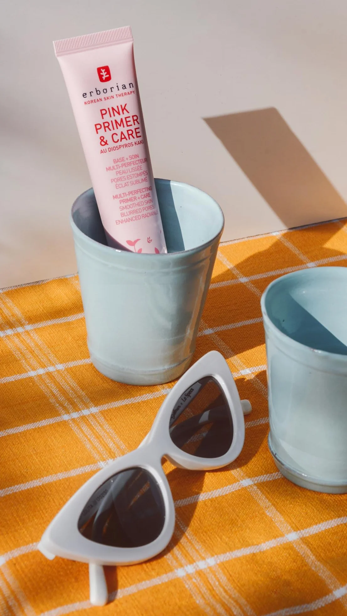 Erborian Pink Primer & Care - podkład do makijażu z ekstraktem z persyros Diospyros - podkład i nawilżający - wszystkie odcienie skóry - koreańska pielęgnacja - 45 ml