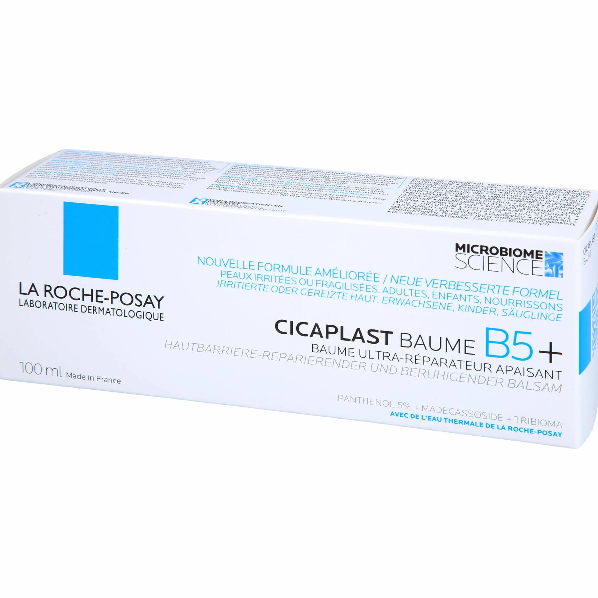 La Roche-Posay Odżywka do twarzy i ciała, odpowiednia do skóry suchej i wrażliwej, działanie przeciw zaczerwienieniom, efekt kojący, formuła z tribiomem, pantenol, madekasyside, Cicaplast Baume B5+,