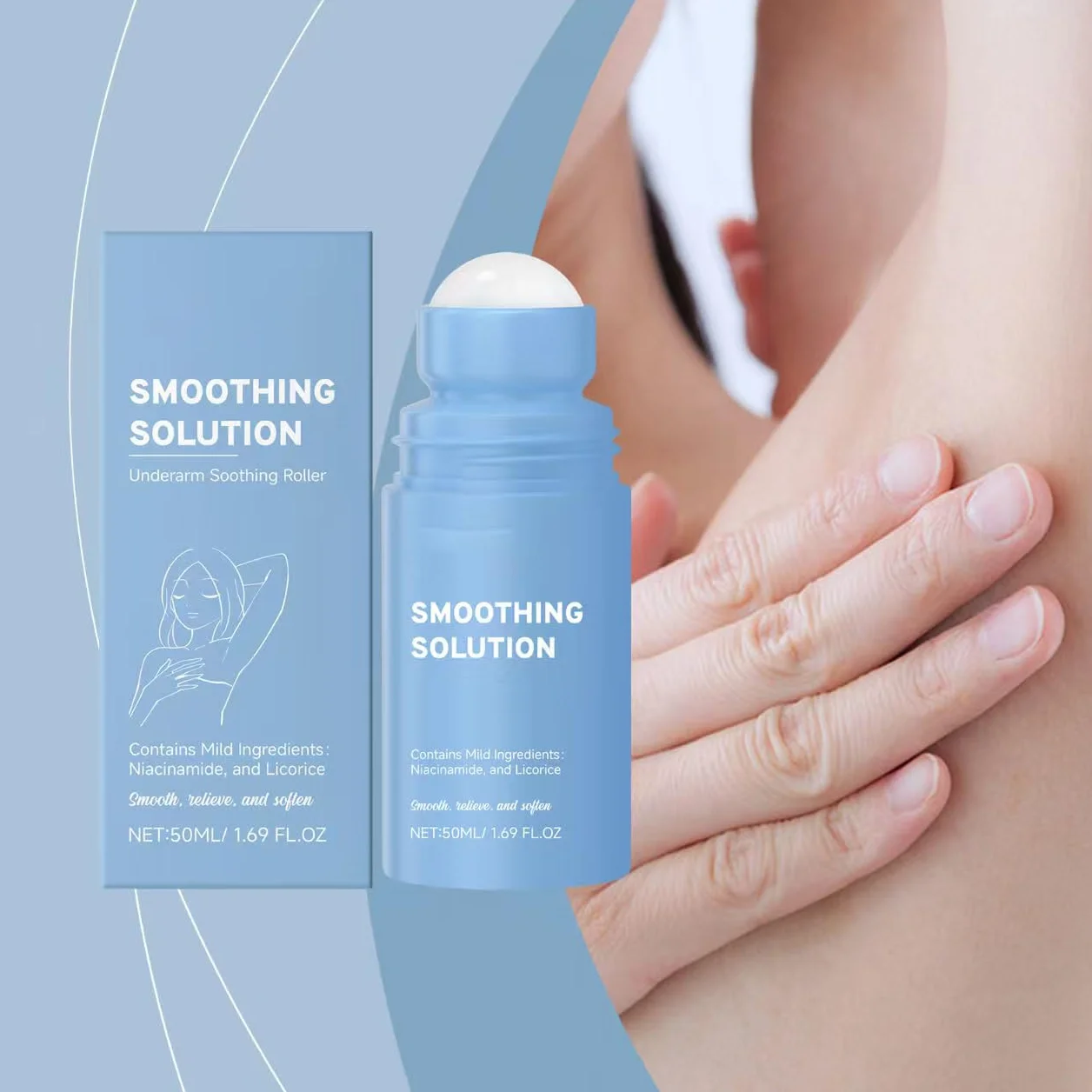 Razor Bumps Treatment for Women, Smoothing Solution Ingrown Hair Treatments, Ingrown Hair Treatments For Bikini Area, Razor Bump Remover, For Legs, Underarms, Line, Bikini Line, Ramiona (1 szt.)