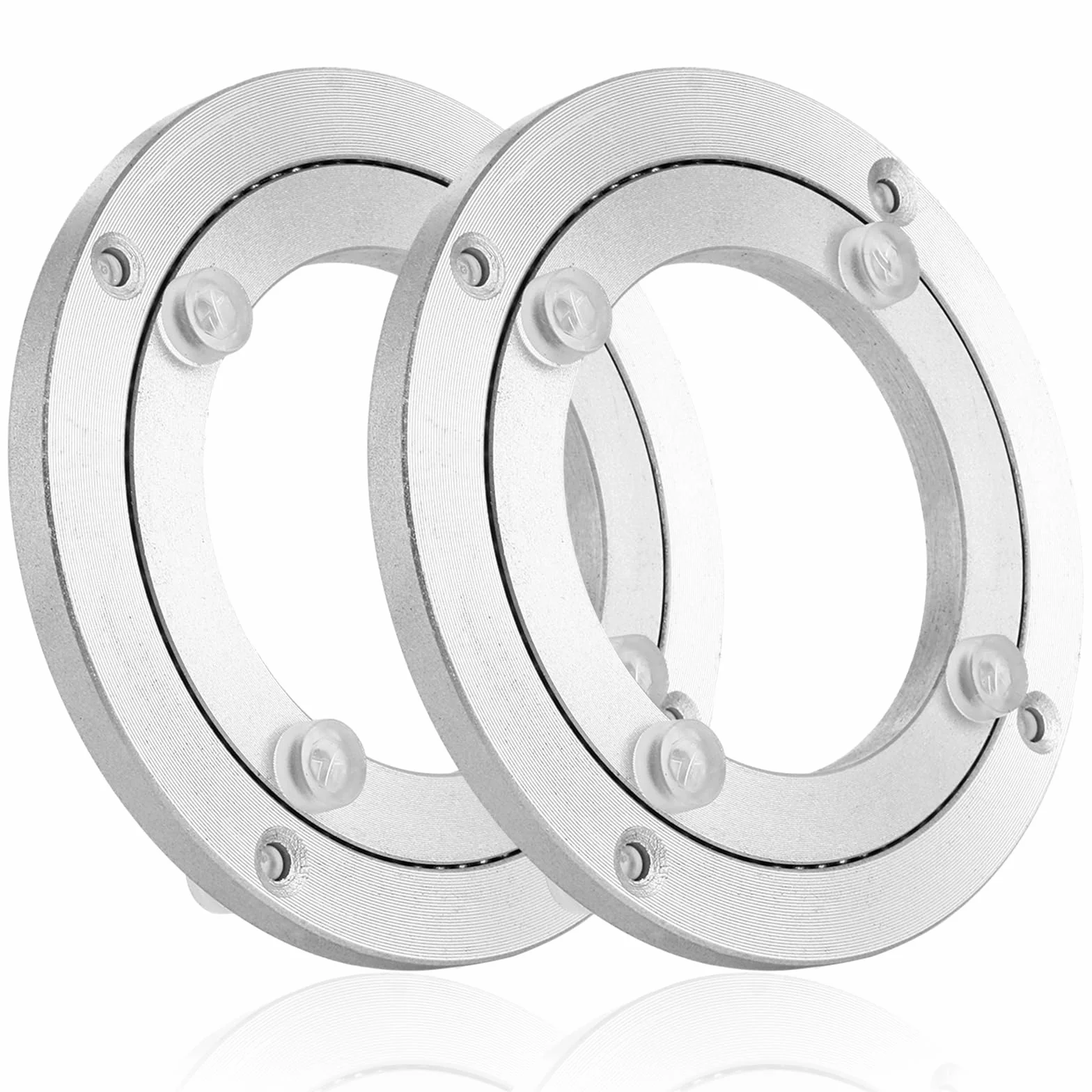 AKOLAFE 2 talerze obrotowe 4 cale ze stopu aluminium, łożysko obrotowe, płyta obrotowa o 360 stopni, okucie obrotowe, do dużych obciążeń, Ø 120 mm, płyta obrotowa, stół do mebli, regałów telewizyjnych