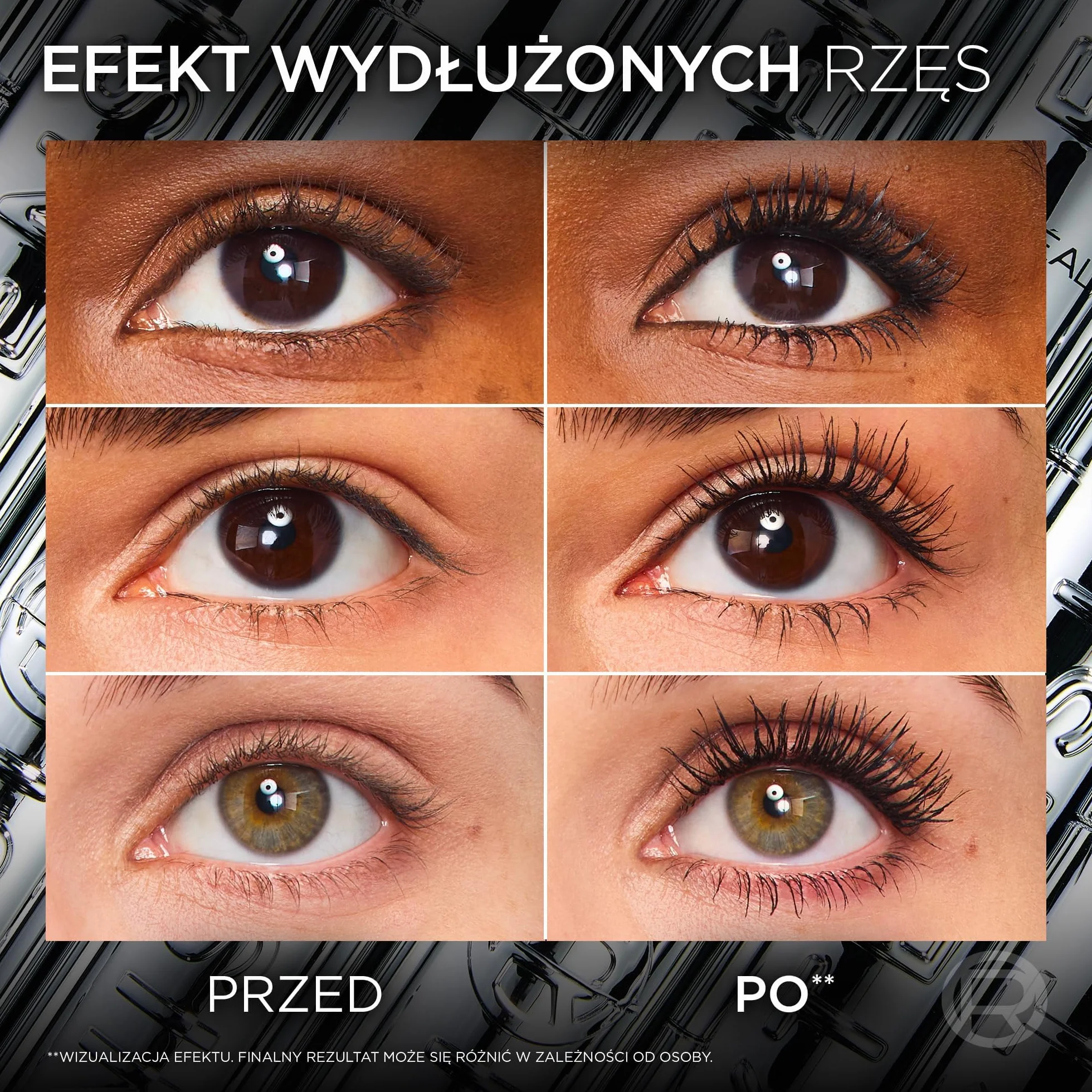 L'Oreal Paris Extensionist Mascara tusz do rzęs, wydłużajacy, długie i zdefiniowane rzęsy do 24H, formuła z wydłużającymi włóknami i pigmentami magnetycznymi, czarna, 9,9 ml