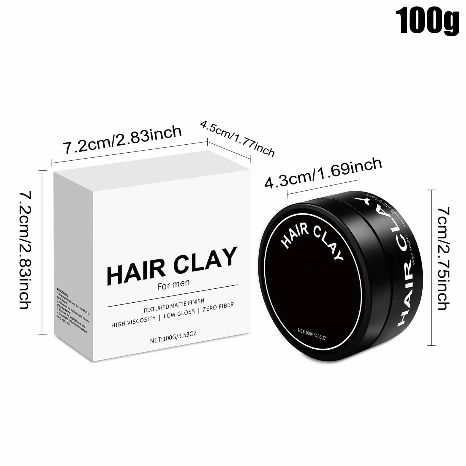 Strong Hold Hair Clay, matowy krem do włosów, uroczy kompaktowy krem, całodzienne rozwiązanie do stylizacji domu, podróży, randek, wydarzeń i fotografii, mężczyzn, czarnych