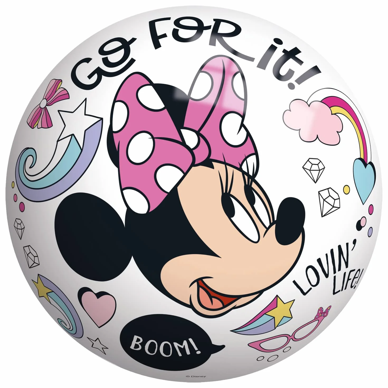 Disney 50689 Mickey & Friends Pearl piłka do gry Minnie Mouse 9", wielokolorowa, 23 cm