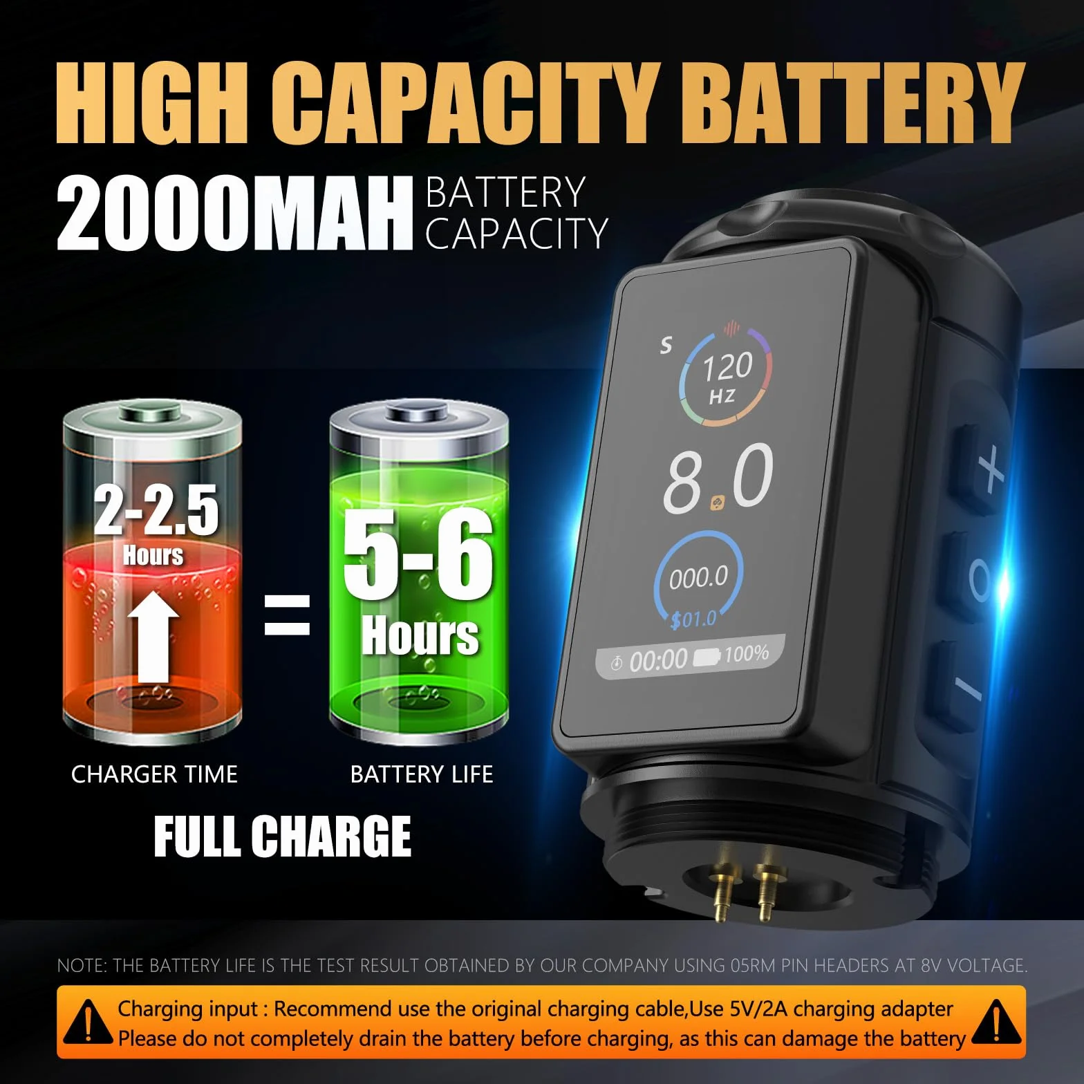 Ambition Ninja Pro Maszyna do Tatuażu Silnik Bezrdzeniowy Rotacyjny Długopis Dual Zasilanie 2000mAh