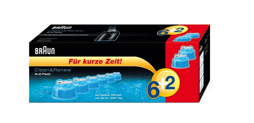 Braun Wkład do czyszczenia Clean & Renew 6 + 2 (8 szt.)