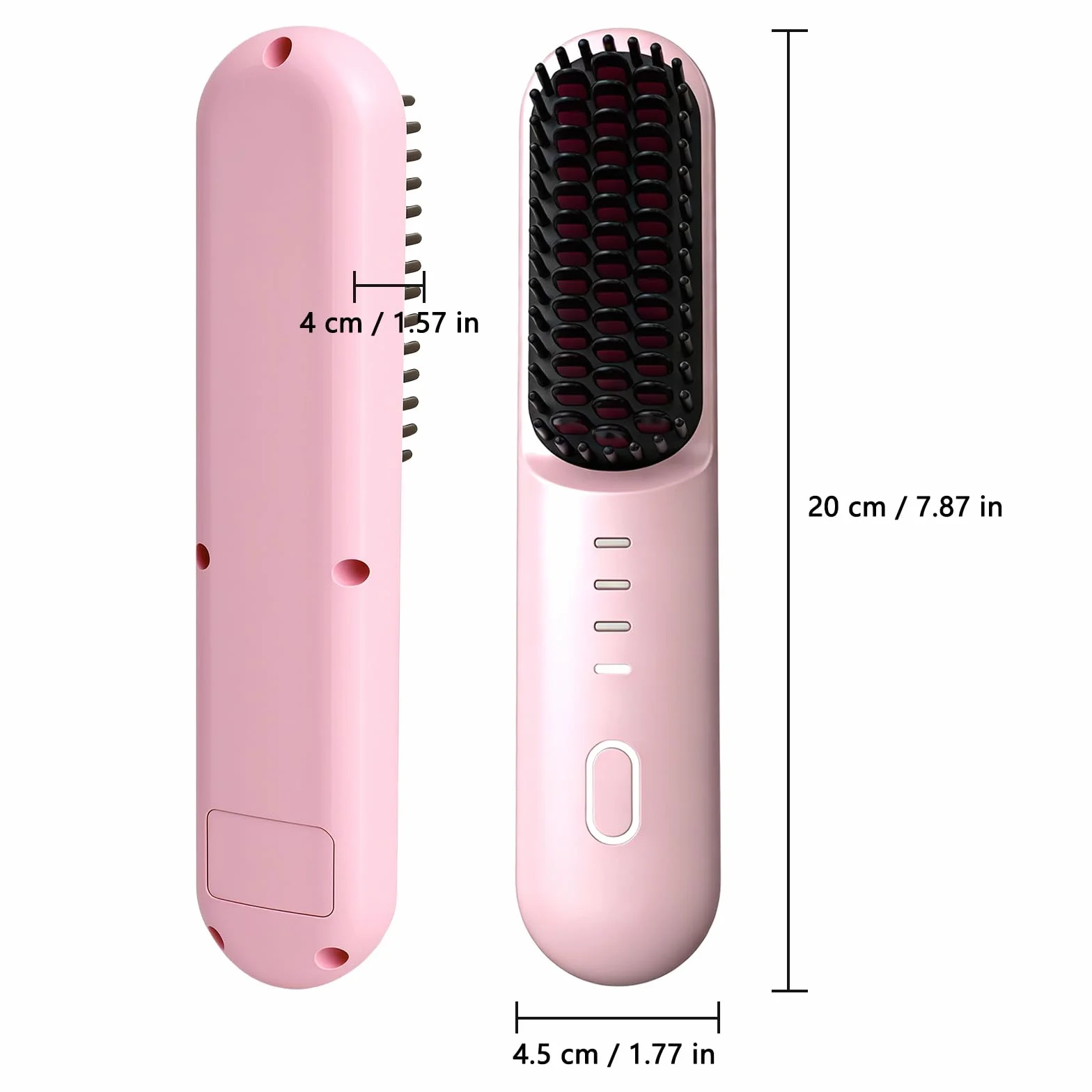 HENGBIRD Bezprzewodowa szczotka do prostowania włosów Pink Edition – 3 w 1 prostownica do włosów, szczotka do prostowania, kręcenia i pielęgnacji, ładowana przez USB, do stylizacji ciepła, do podróży