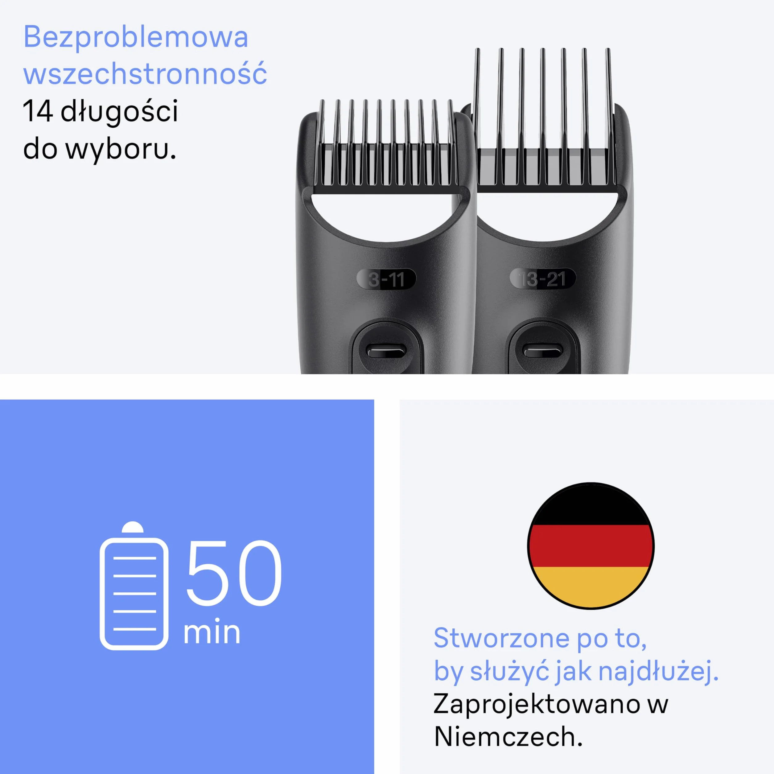 Braun Series 3 Wielofunkcyjny zestaw do pielęgnacji ciała, 8 w 1, niezwykle ostre ostrze, 14 ustawień długości, zarostu i włosów, 50-minutowy czas działania, łatwa i szybka stylizacja, AIO3540, szary