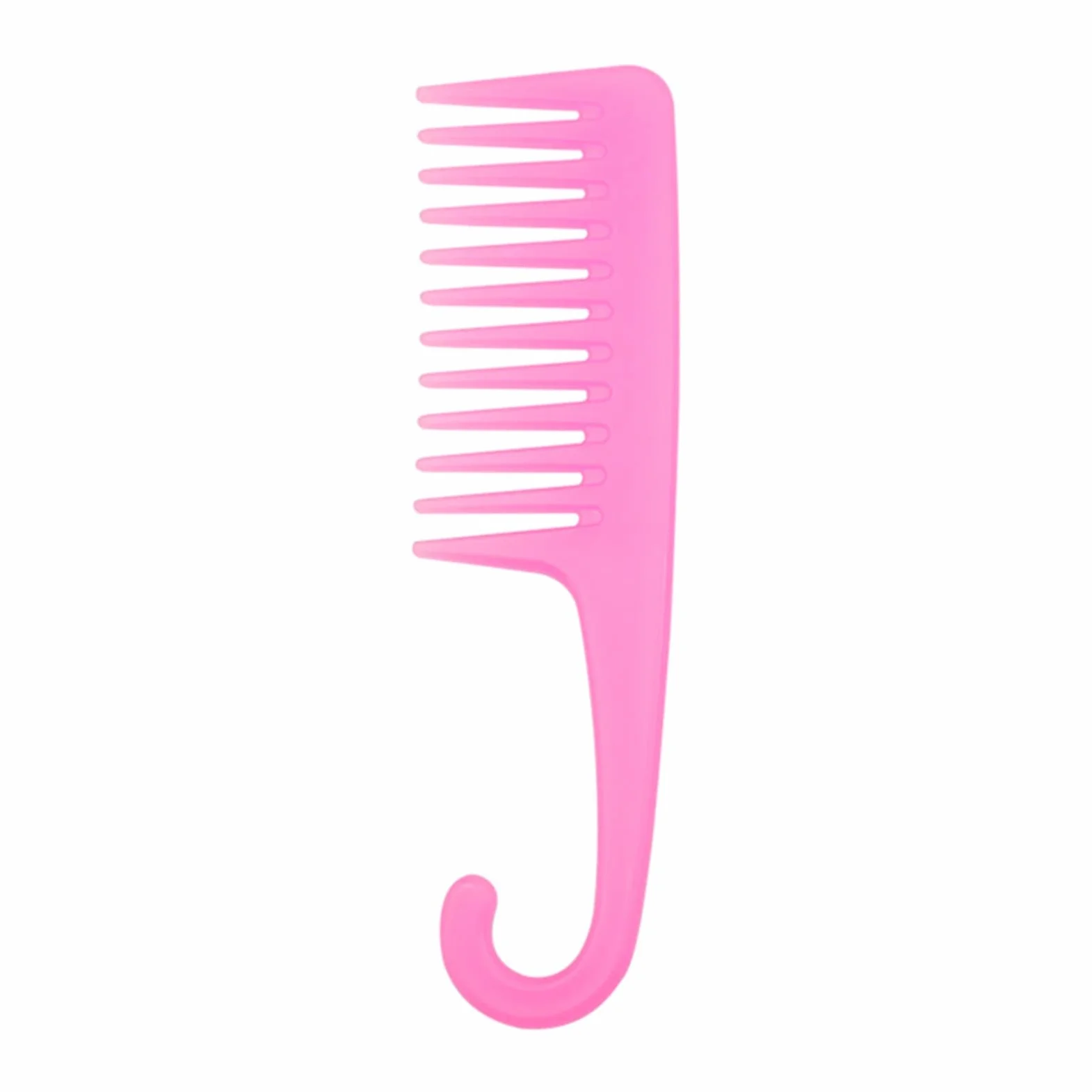 DieffematicSZ Grzebień Wide Tooth Comb Big Curl Hair Comb PP Plastic Curved Hook Big Tooth Comb
