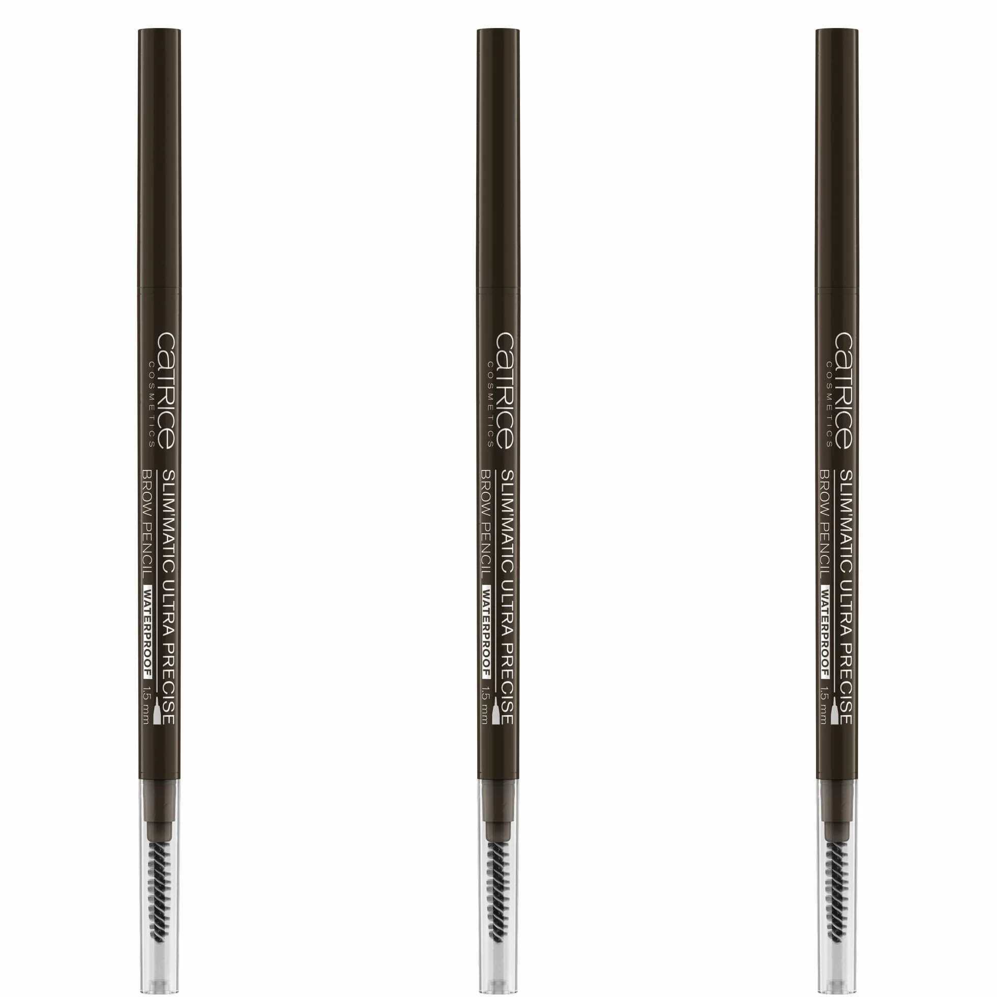 Catrice Slim'Matic Ultra Precise Brow Pencil Waterproof, Eye Pencil, kredka do brwi, wodoodporna, nr 040 Cool Brown, brązowa, definiująca, matowa, wegańska, wodoodporna, 3 sztuki w opakowaniu (3 x 0,05 g)