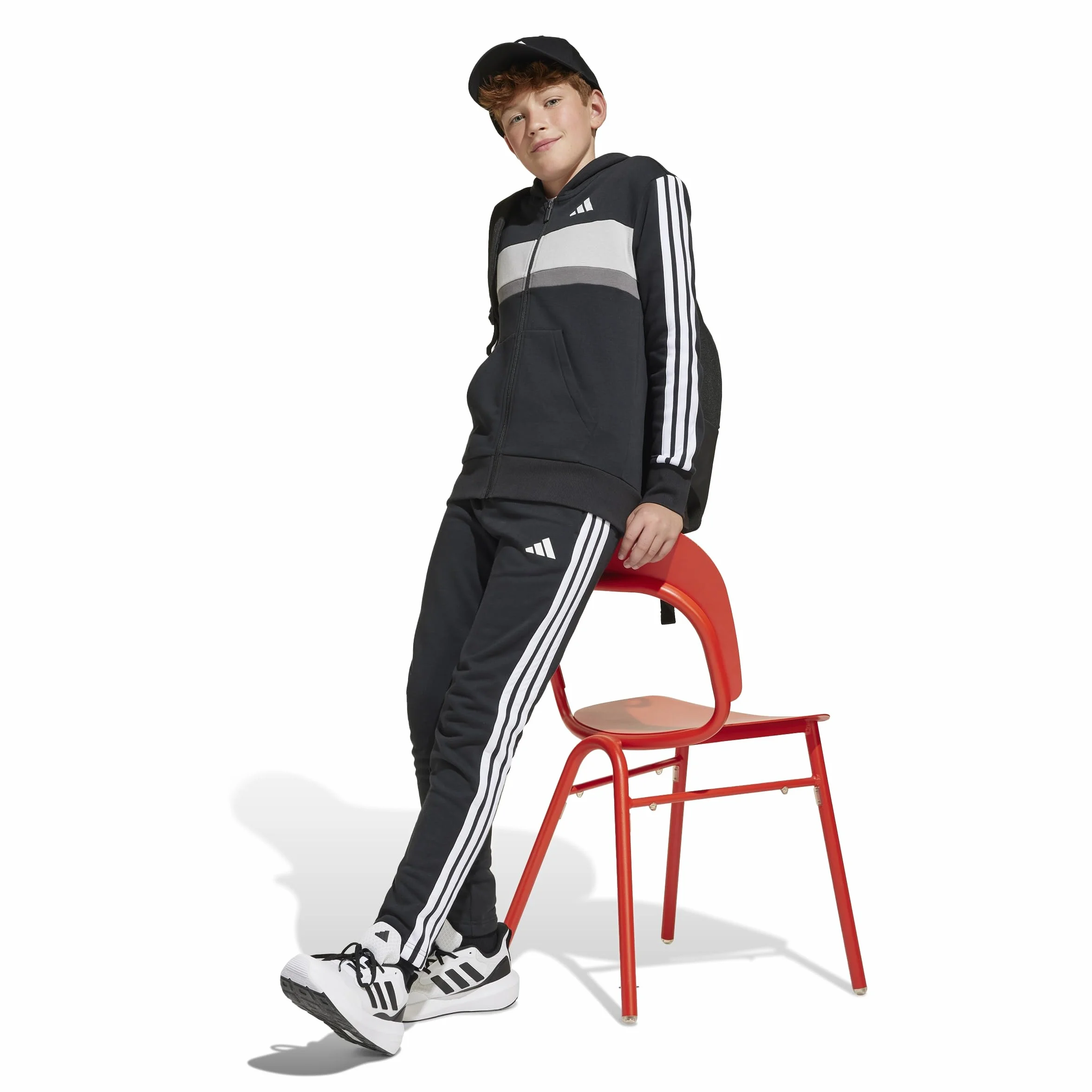 adidas Dresy Uniseks - dzieci Seasonal Essentials Tiberio 3 Stripes Fleece Tracksuit
