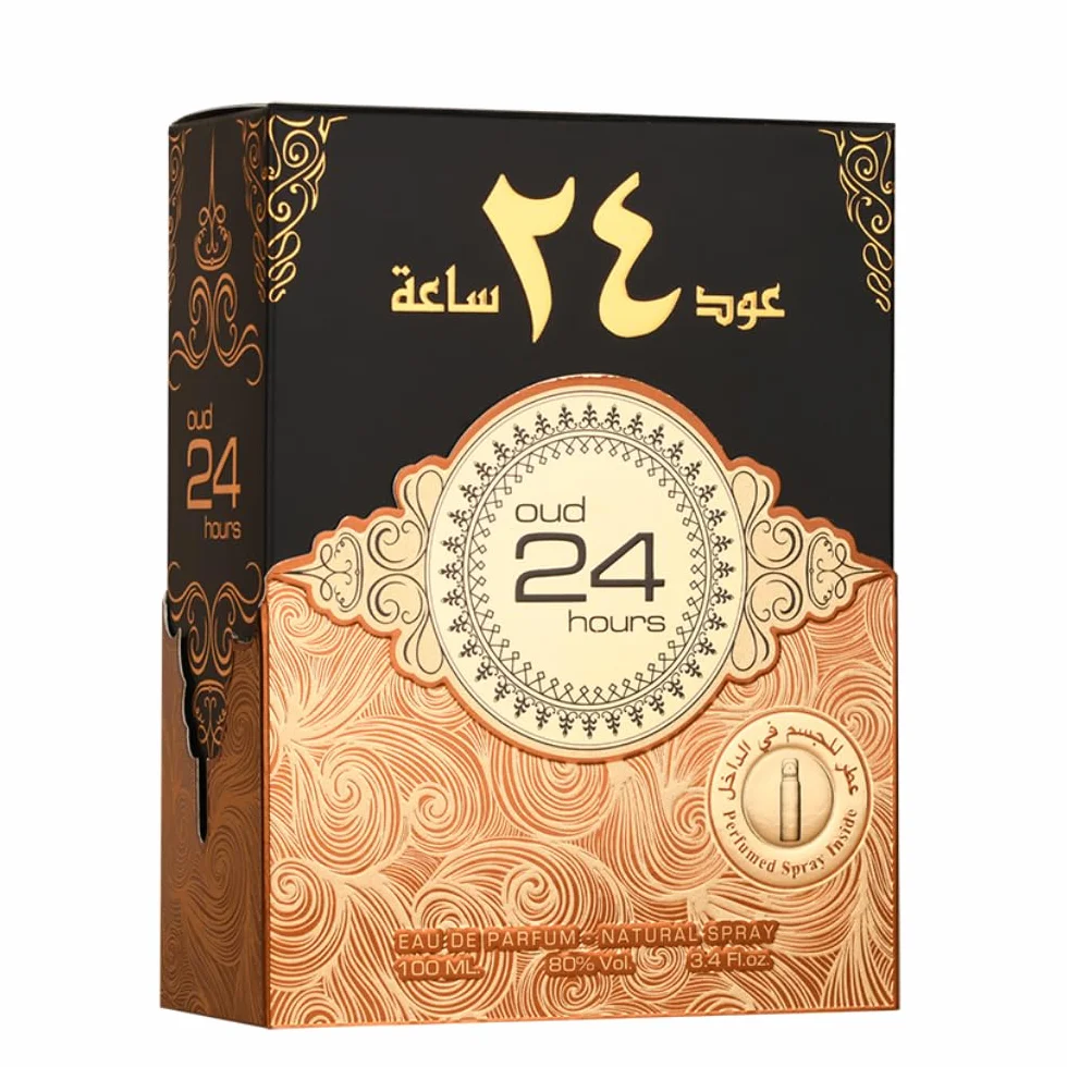 Oud 24 hours 100ml Arabian Perfume Spray Lemon Fruity Chocolate Vanilla Agar woody Musk Amber by Ard al Zaafaran
