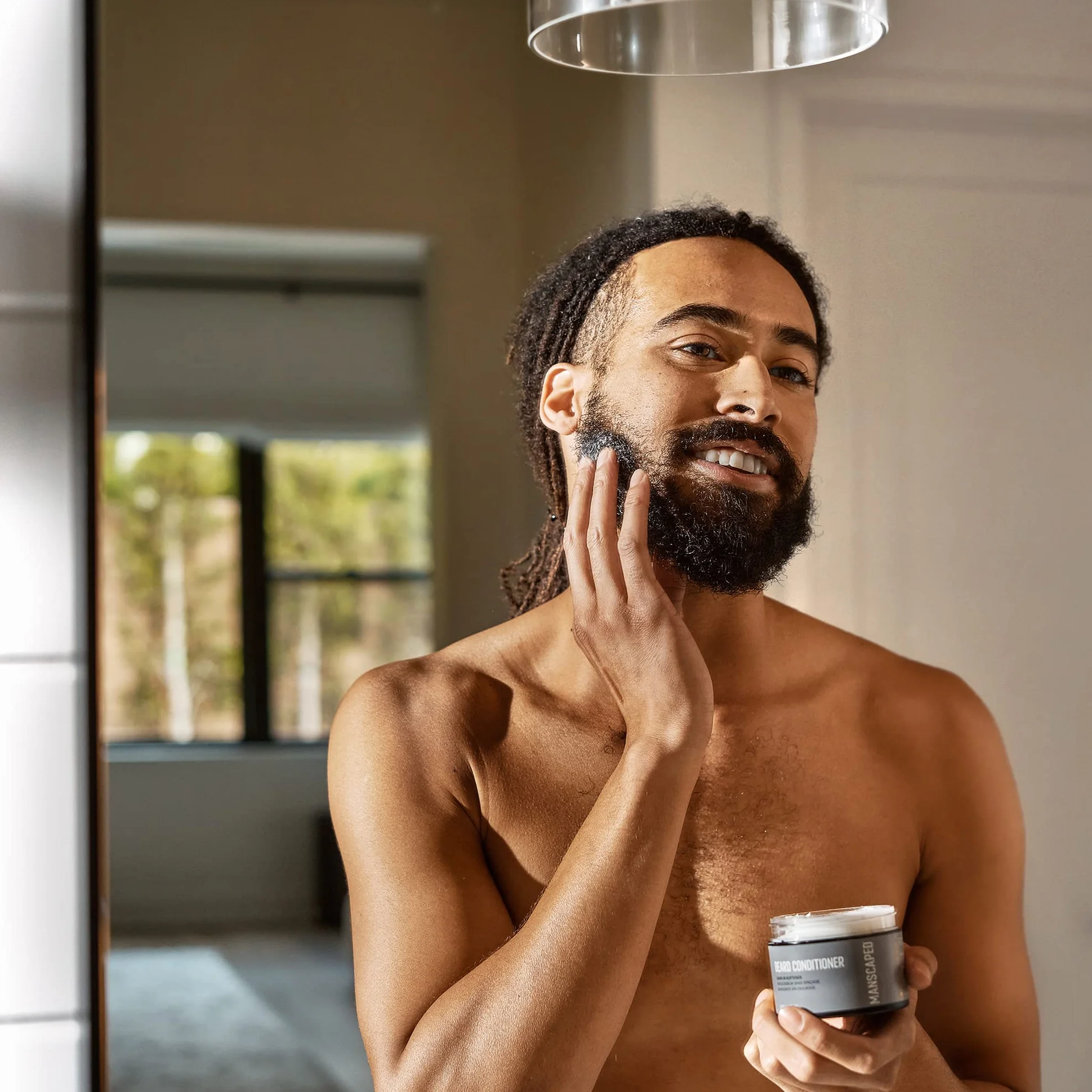 MANSCAPED® Odżywka do brody, zmiękczacz bez spłukiwania z odżywczymi olejkami i przeciwutleniaczami, masło shea, eukaliptus, lawenda, olej kokosowy nawilża i wzmacnia, (118 ml)