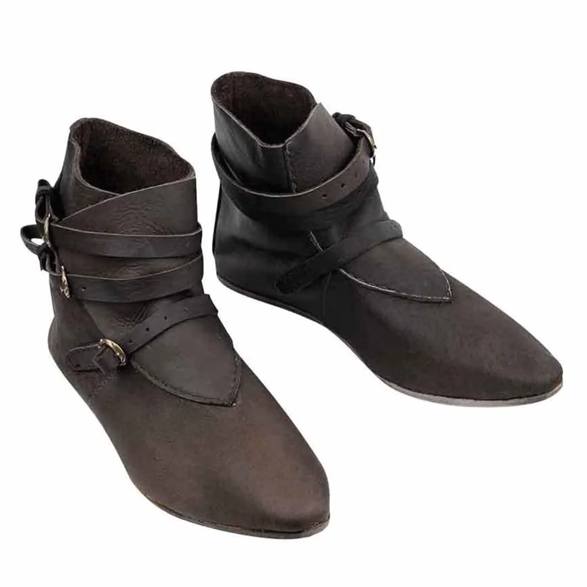 Buty z krótkimi kostkami Retro Women Men Knight - 1 para butów wikingów Buty z rycerzami - Pu skórzane buty Modne buty do Cosplay