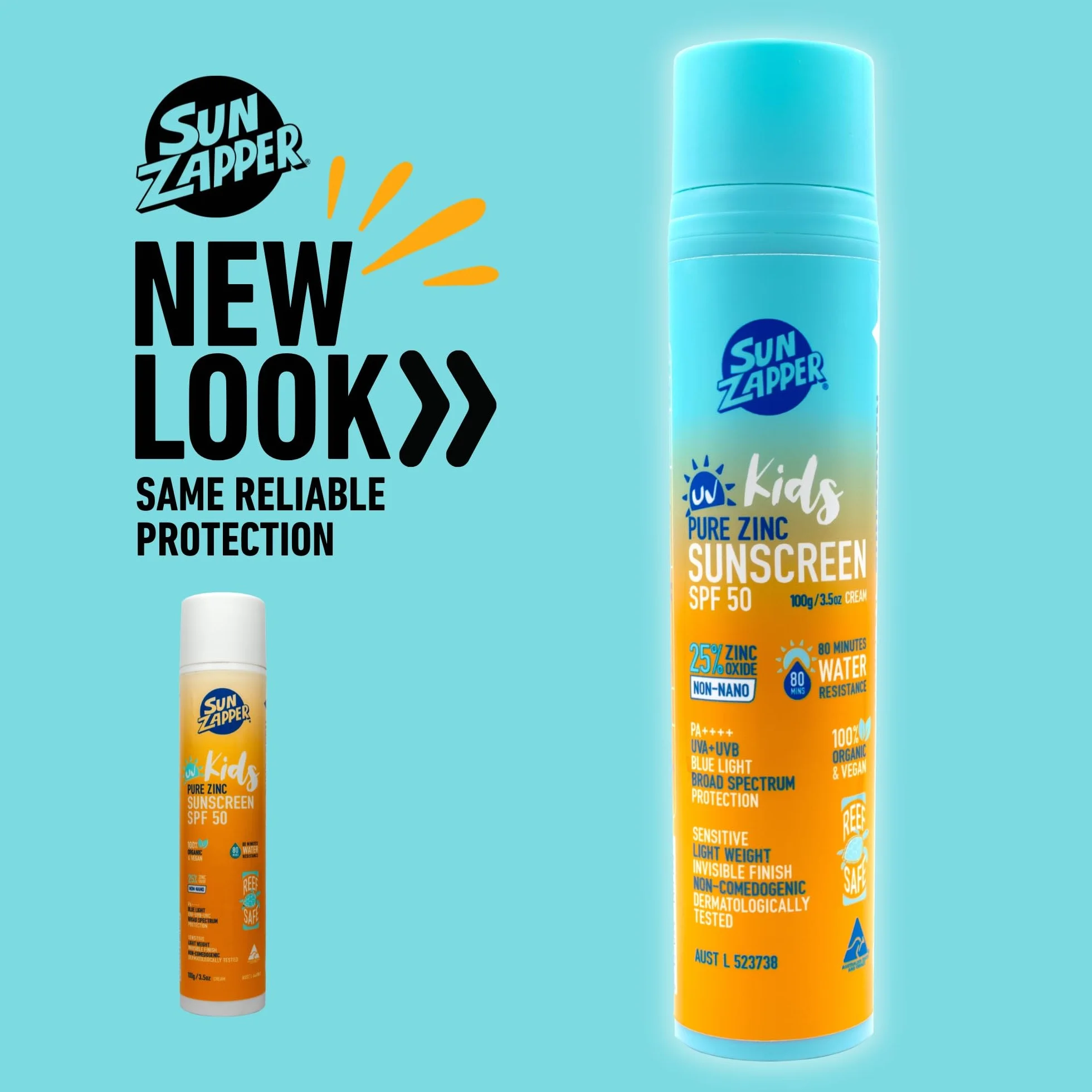 Sun Zapper Pure Zinc Kids Mineral Sunscreen SPF 50 Natural Kids Sun Cream