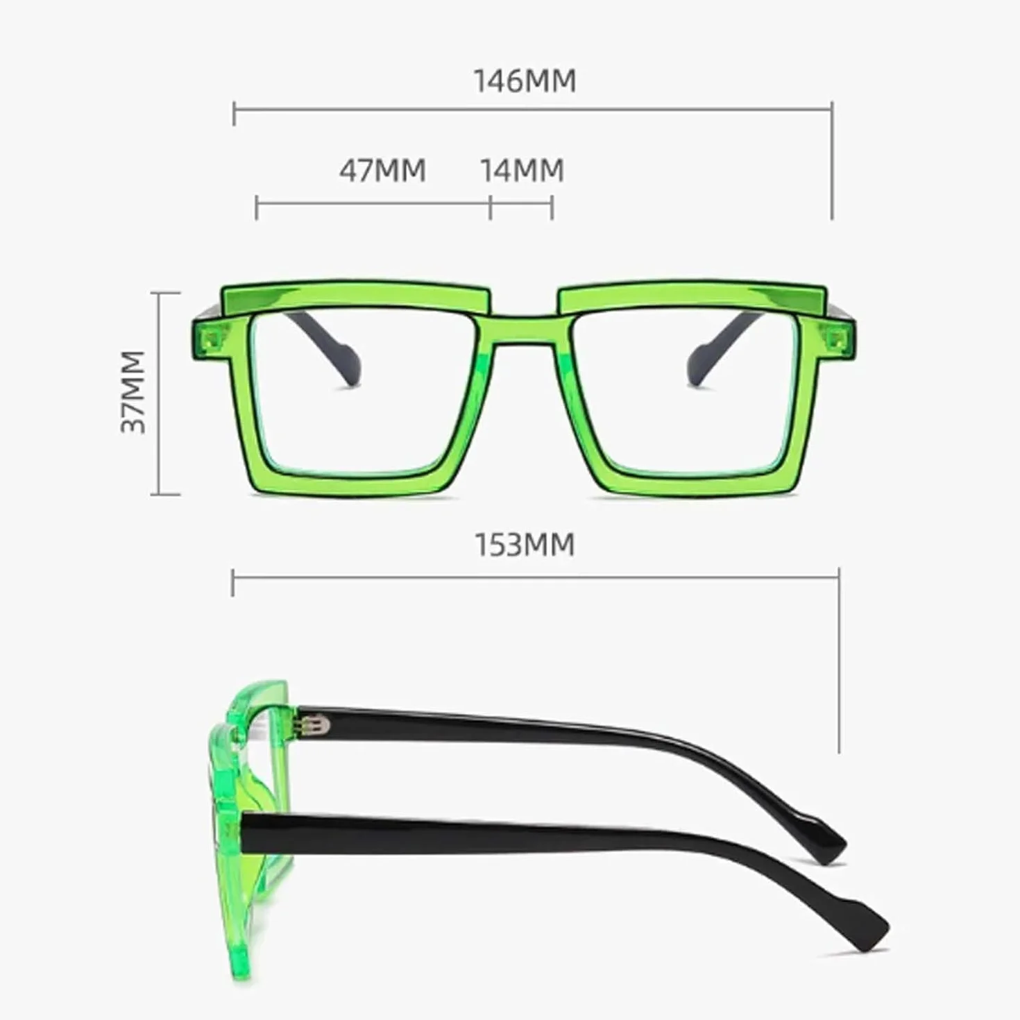 Anti-blauw licht brillenmonturen Titanium brilmonturen Extra grote vierkante brilmonturen Creatieve strepen Optische brillen