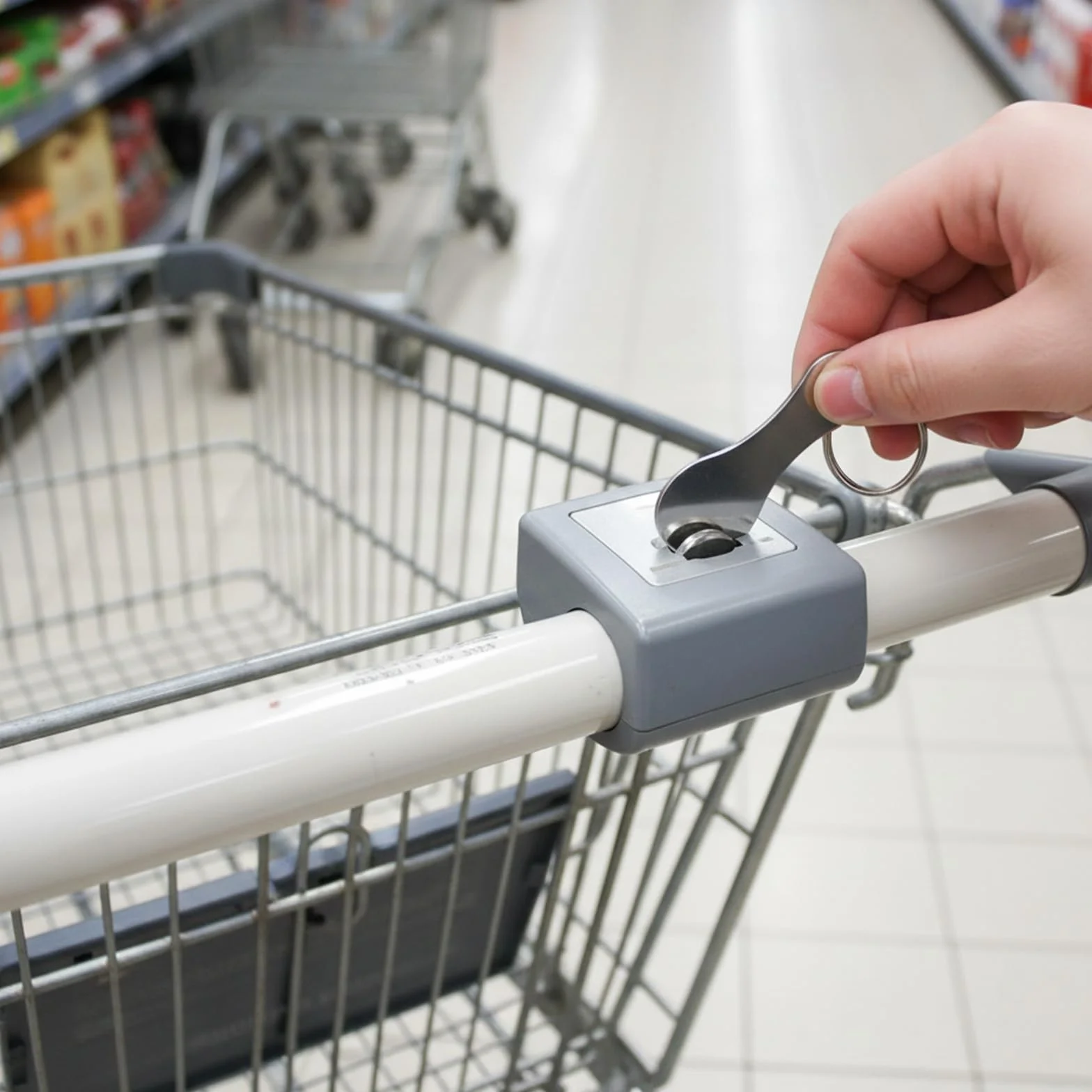 TIESOME Breloczek do kluczy, 6 szt., uchwyt na ćwierć ze stali nierdzewnej, brelok do kluczy ze stopu, przenośny wózek na zakupy, żetony, monety, breloki do zakupów spożywczych, prezent dla mężczyzn i