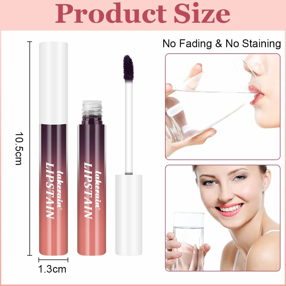 LOPHE Peel off Lip Gloss, 3 sztuki masek do ust, długotrwały odcień do ust, wodoodporny, Peel Off z matowym wykończeniem. #C
