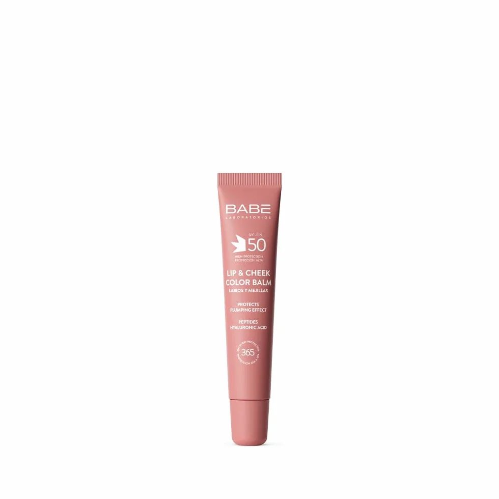 Laboratorios Babé - LIP & CHEEK SPF 50 ROSA - Balsam fotoochronny w różowym odcieniu | Wysoka ochrona przeciwsłoneczna SPF 50 | Nawilżenie i naturalny efekt objętości | na usta i policzki