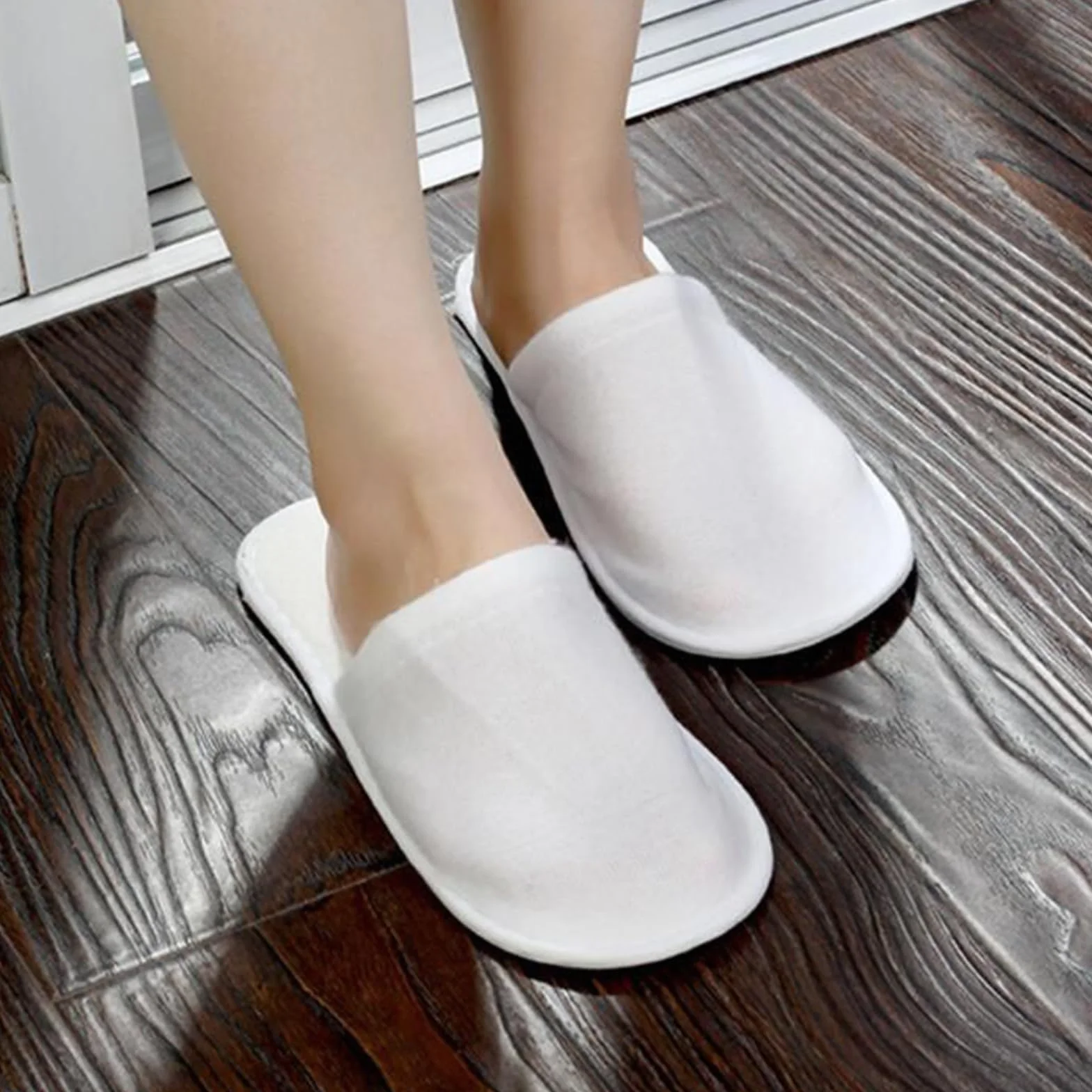 Bavooty Kapcie hotelowe, Hotel Slippers, Buty jednorazowe, Zestaw kapci dla gości, 6 par kapci frotte, Zamknięte pantofle, Jednorazowe kapcie białe pantofle domowe, dla kobiet i mężczyzn Spa Podróże