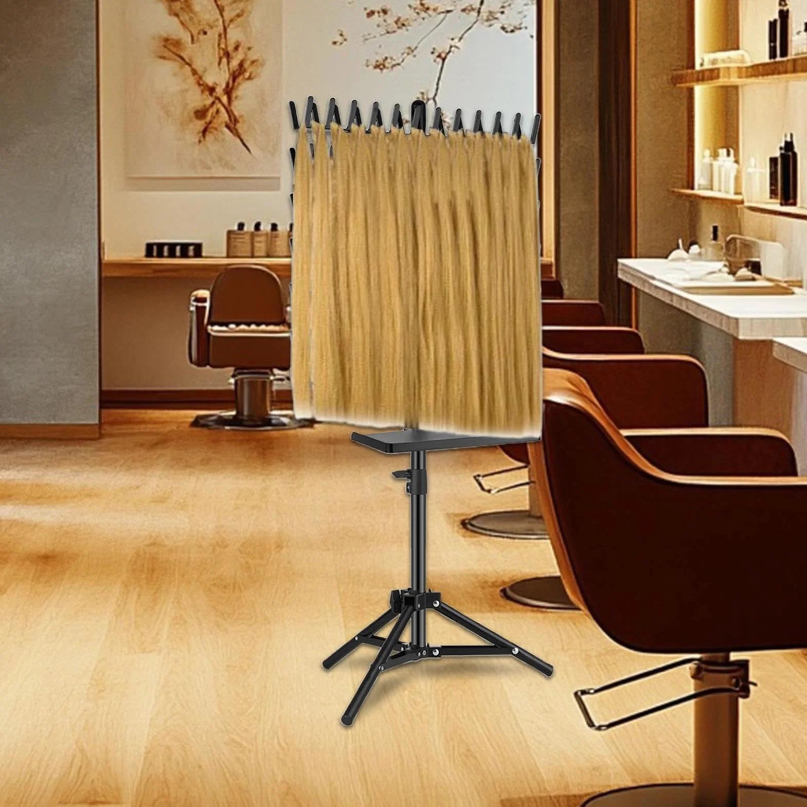 Braiding Hair Rack, stojak z przegrodami, przenośny stojak do dzielenia włosów, narzędzie do oplatania włosów, stojak dzielący do zaplatania, pleciony organizer, przenośny stojak do dzielenia włosów,