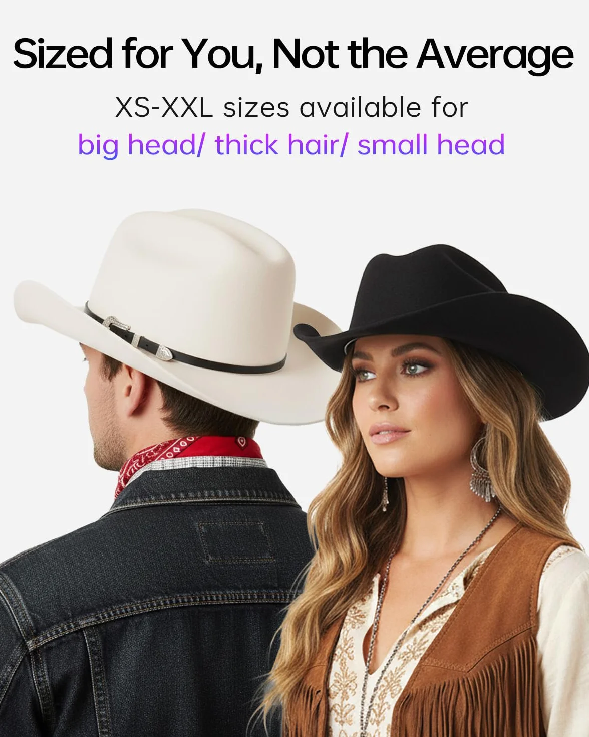 Zylioo S/M/L/XL/XXL kowbojskie kapelusze filcowe z szerokim rondem męskie duże głowy zachodnia fedora kapelusz z klamrą paska