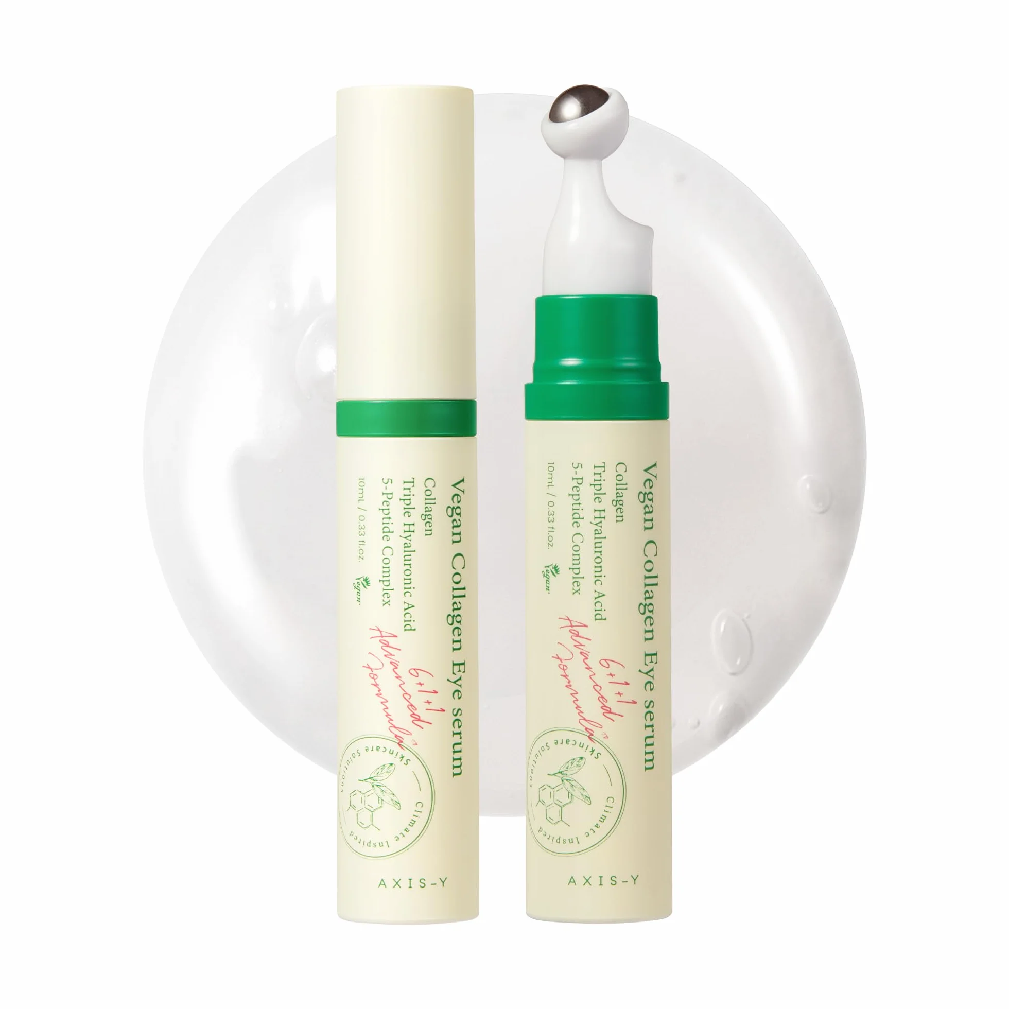 AXIS-Y Wegańskie serum kolagenowe do oczu K Beauty Serum Kolagenowe z potrójnym kwasem hialuronowym i peptydami poprawia elastyczność skóry 0,33 ml.