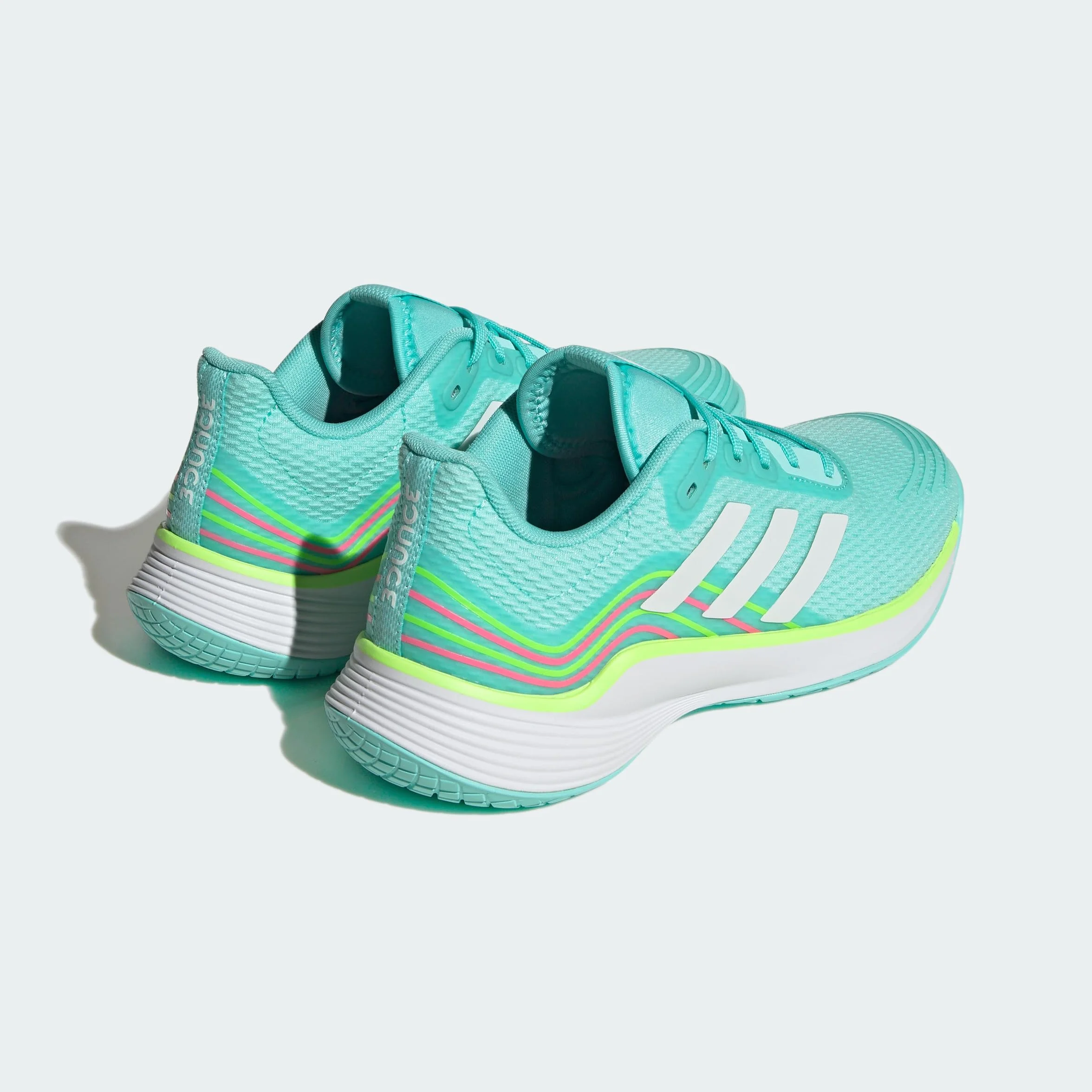 adidas Kobiety Novaflight Volleyball Shoes, Flash Aqua/Cloud White/Lucid Lemon, 41 1/3 EU