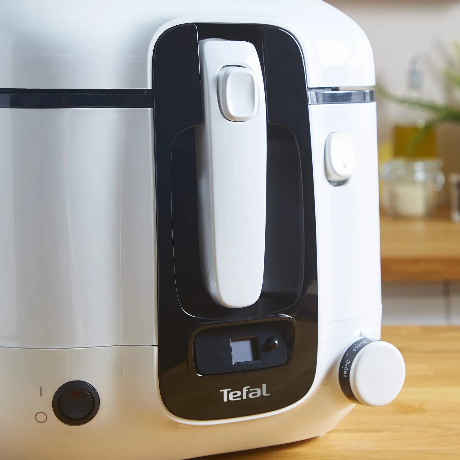 TEFAL FR3140 Super Uno Frytkownica, 1800W, pojemność 2,2L, filtr przeciwzapachowy, misa z nieprzywierającą powłoką, mycie w zmywarce, cyfrowy timer, okienko podgląd, regulowany termostat, biały/czarny