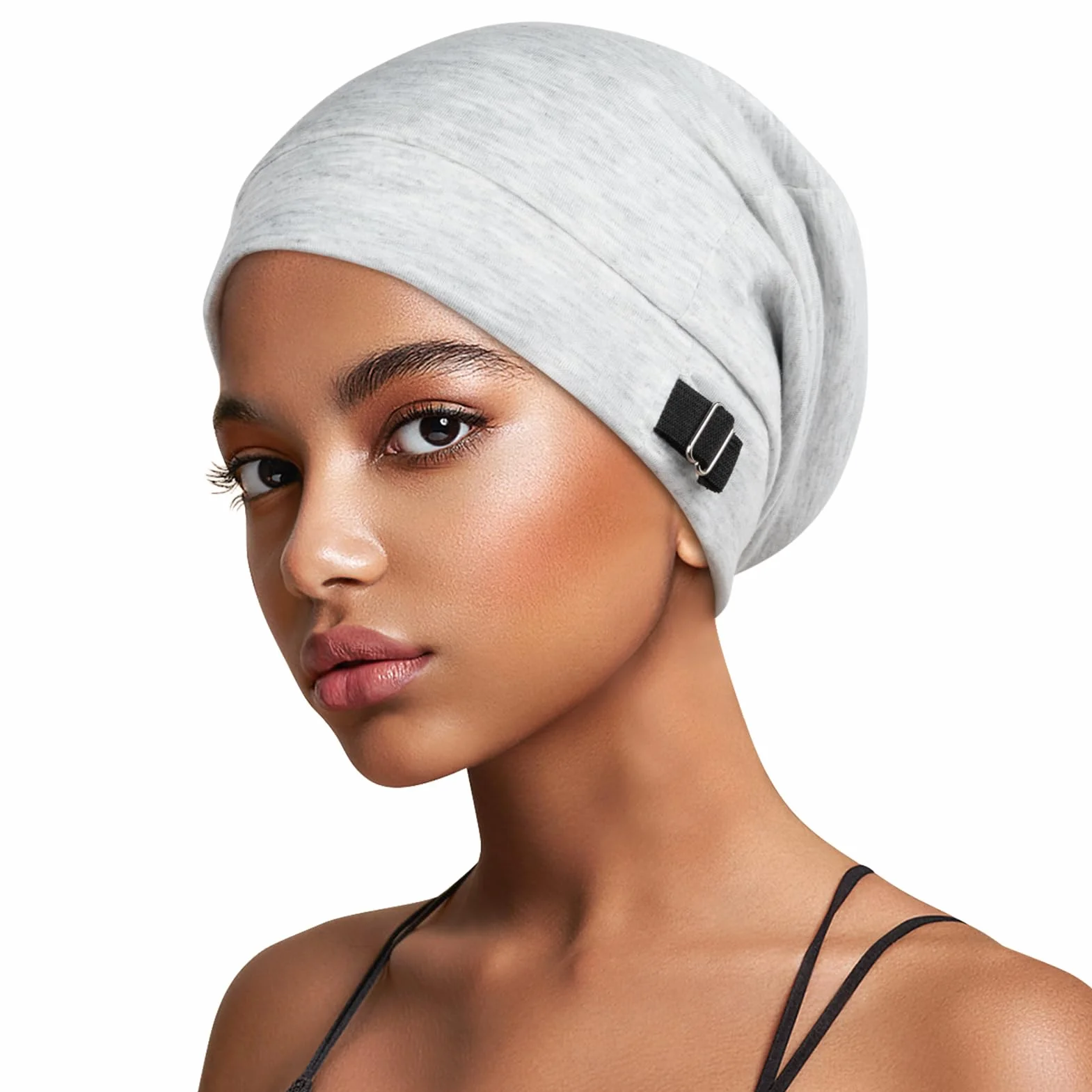 Kiiwah Satynowa czapka do spania z podszewką satynową, regulowana czapka z kręconymi włosami do spania unisex czapka typu slouch beanie czapka do spania miękka satynowa czapka z jedwabnym bonnetem dla