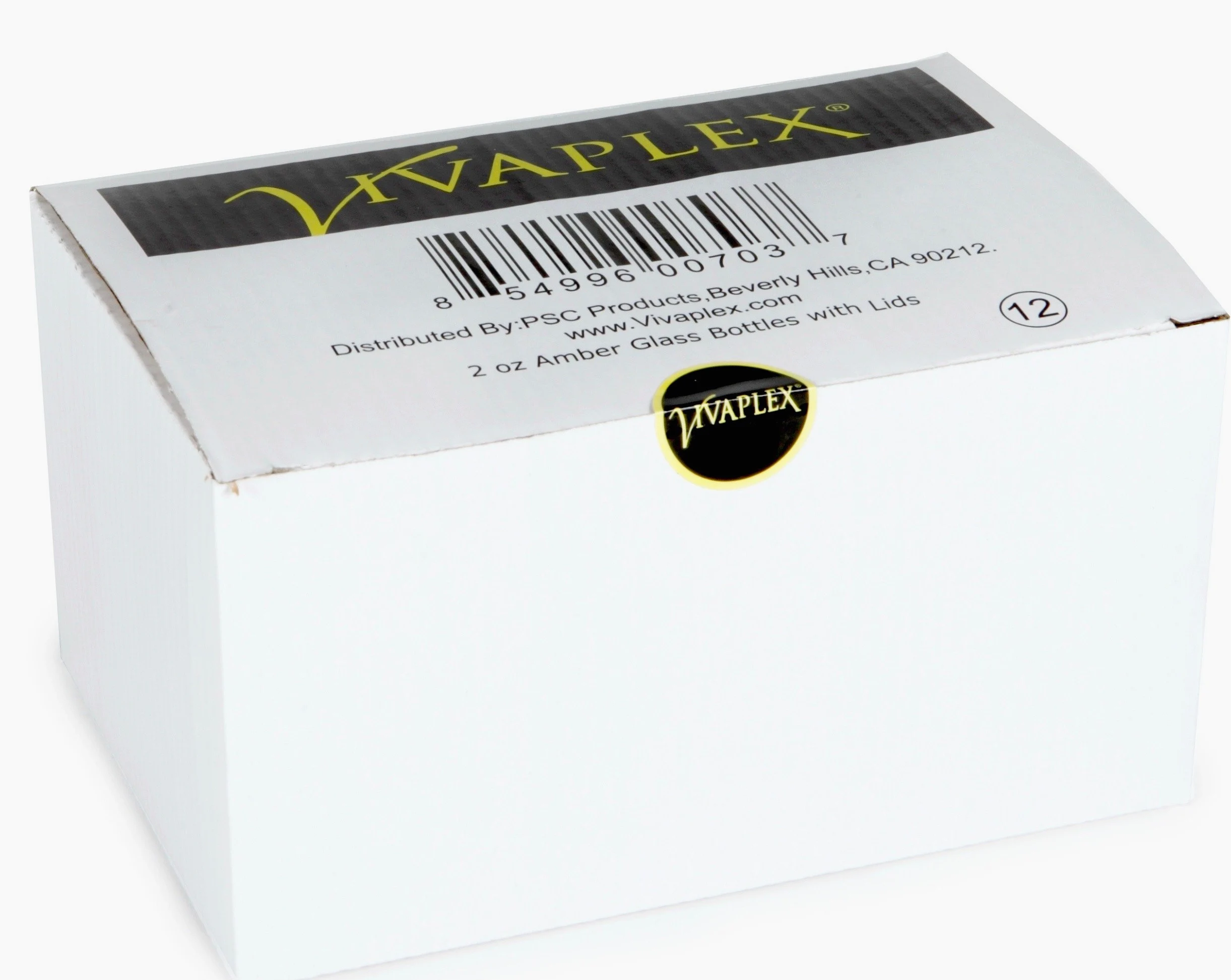 Vivaplex, 12, bursztynowe, szklane butelki 56 ml, z pokrywkami