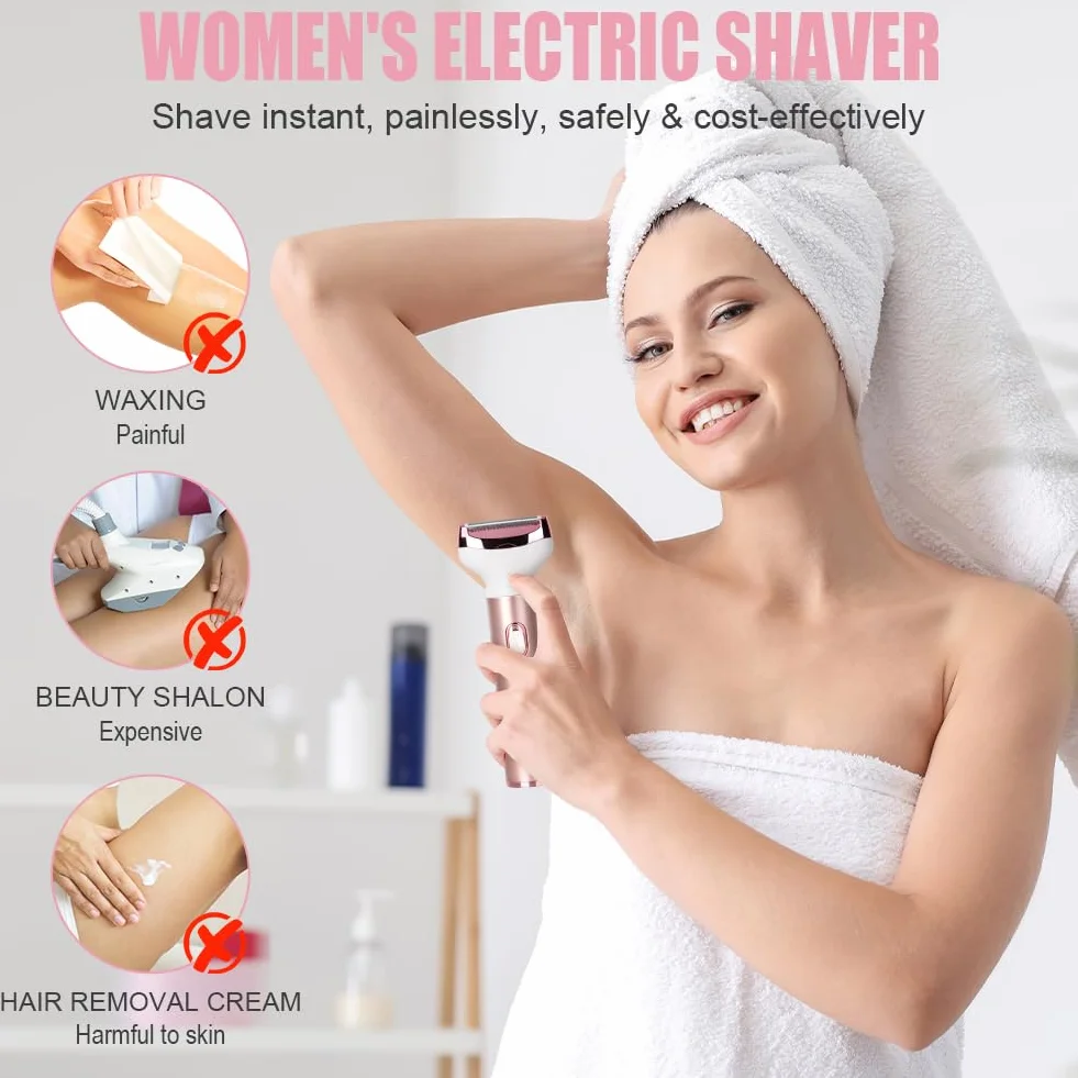 ACWOO Elektryczna golarka dla kobiet 4 w 1 bezprzewodowa trymer bikini na mokro i na sucho