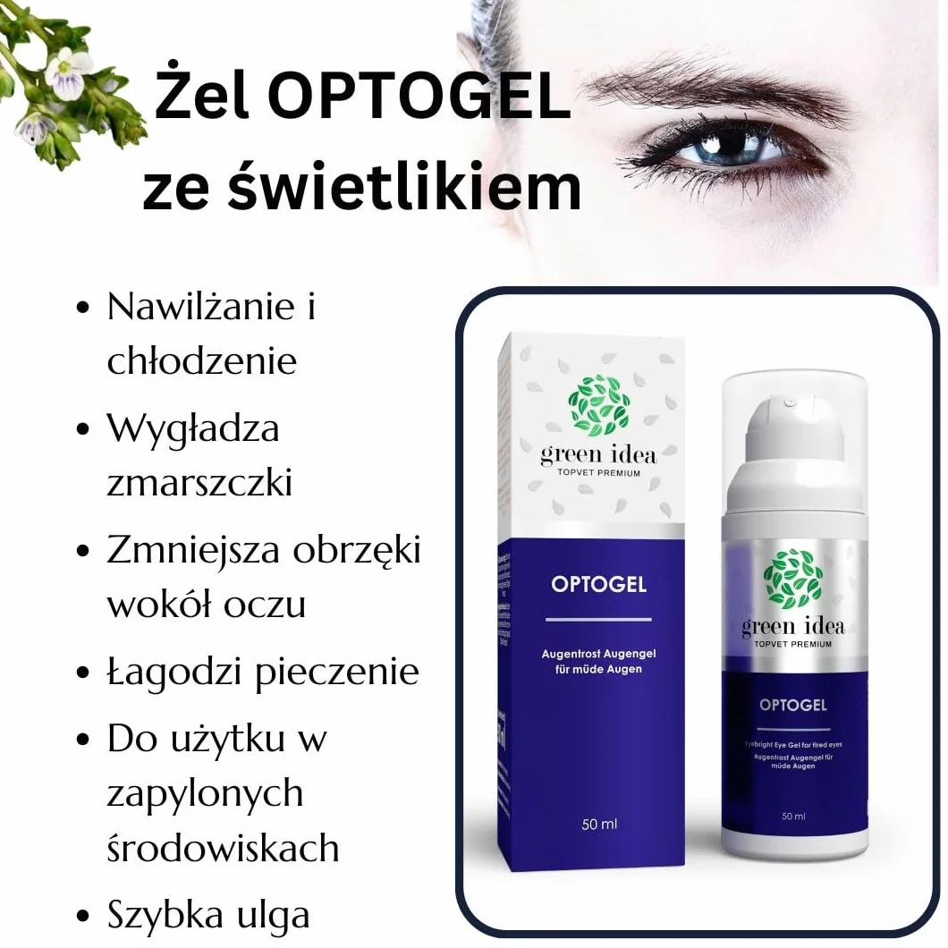 Green Idea OPTOGEL żel pod oczy z pantenolem 50 ml na zmęczone i suche oczy