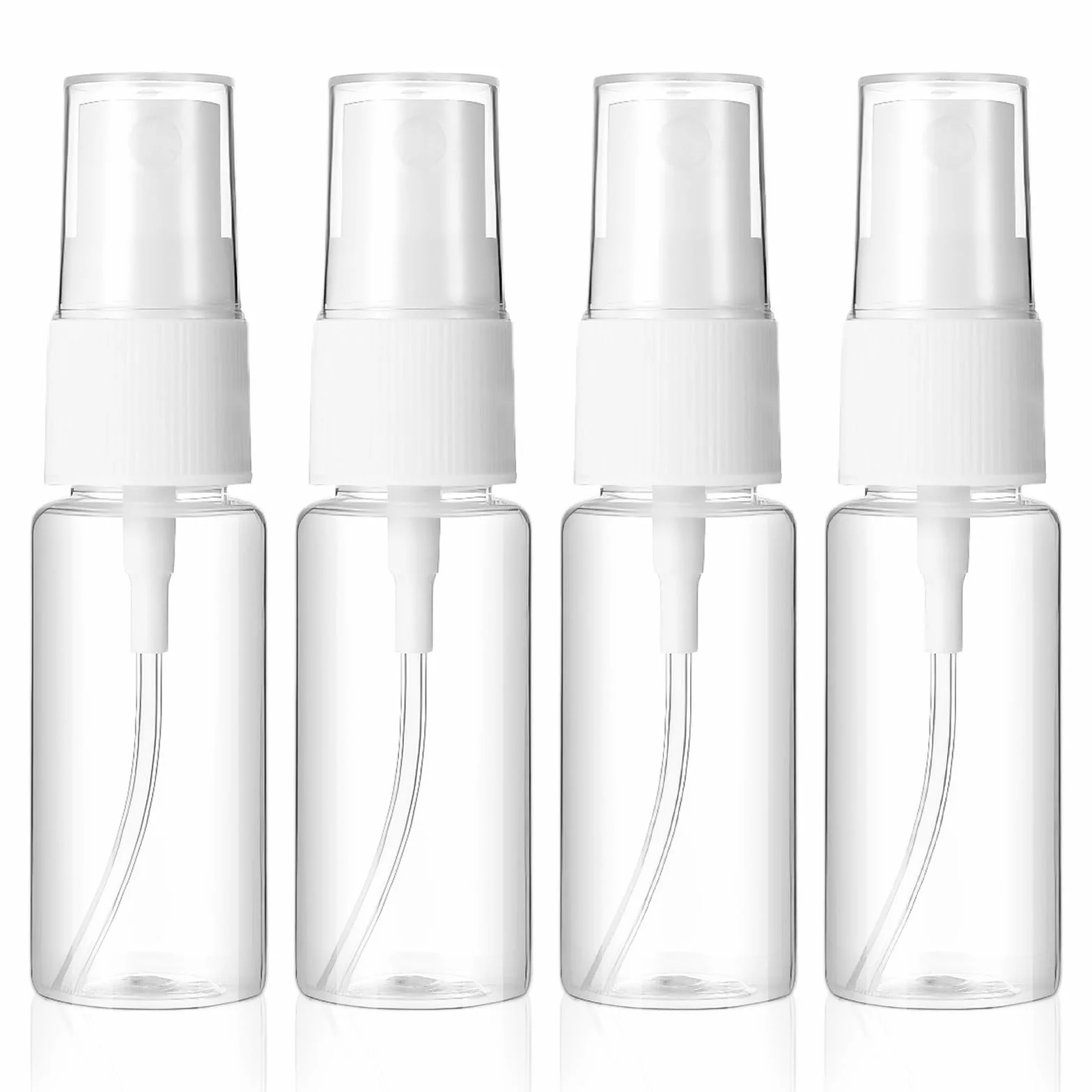 Giantree 4 sztuki przezroczystych 20 ml mini butelek z rozpylaczem, plastikowe butelki z rozpylaczem na podróże, kosmetyki, czyszczenie, pielęgnacja ciała