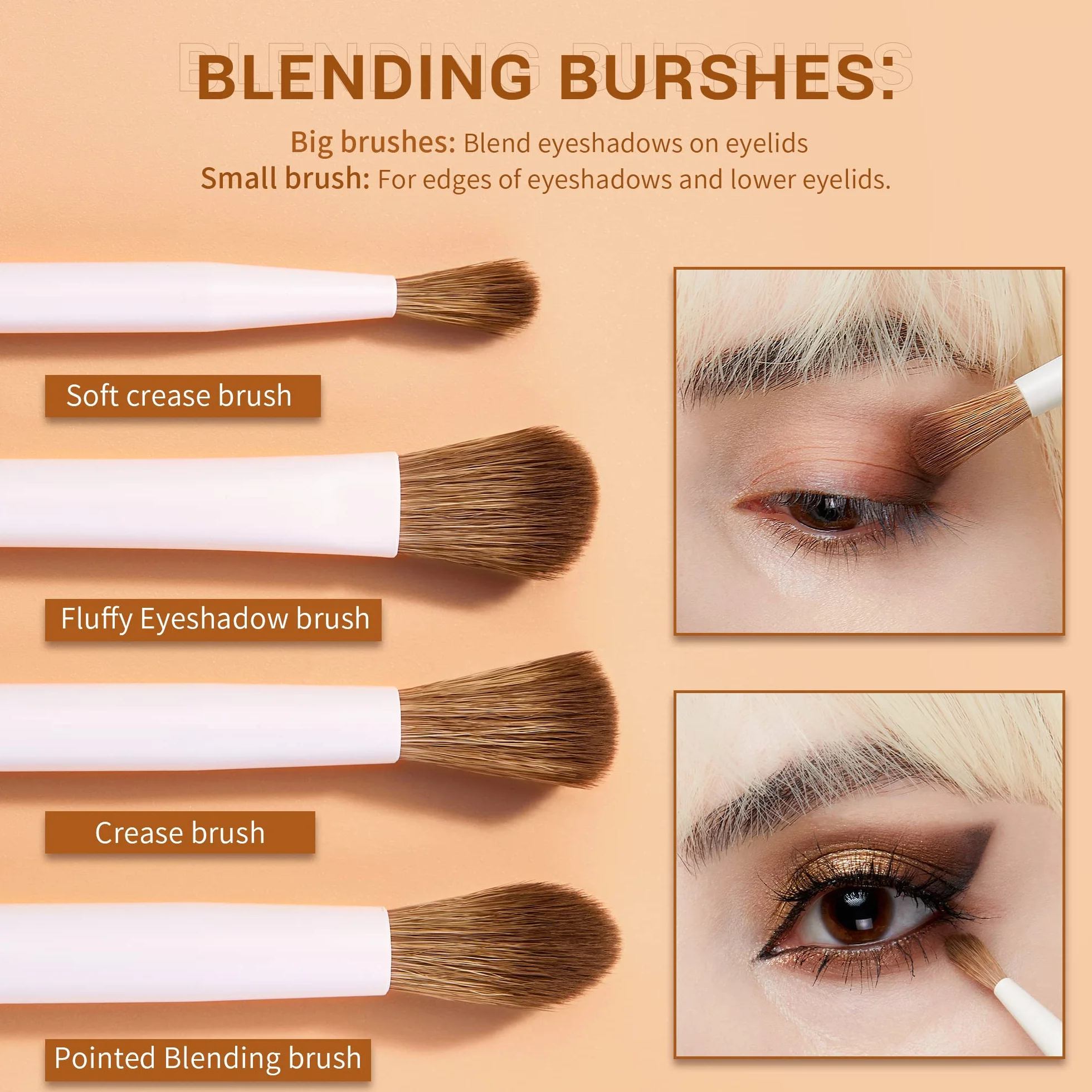 Jessup Precyzyjne pędzle do makijażu 10 szt. zestaw pędzli do makijażu oczu wysokiej jakości syntetyczny cień do powiek korektor eyeliner pędzel do mieszania brwi, jasnoszary T330