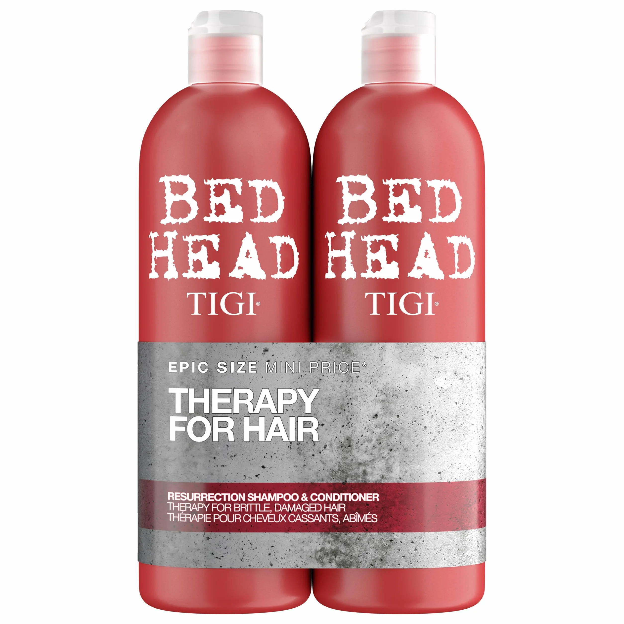 Tigi Bed Head Urban Antidotes Resurrection, Szampon i Odżywka do Włosów Zniszczonych, 2 x 750 ml