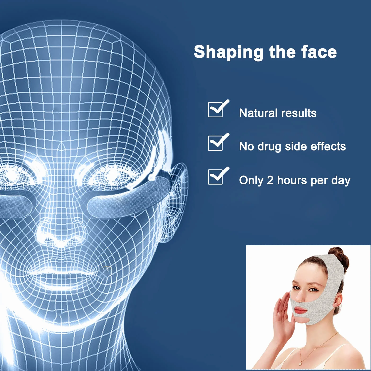 TNSLAND Beauty Face Sculpting Sleep Mask, V Shape Face V Line Shaping Face Face Mask, podwójny podbródek, redukcja podwójnego podbródka, liftingujący pasek na twarz, wygładzająca maseczka na podbródek