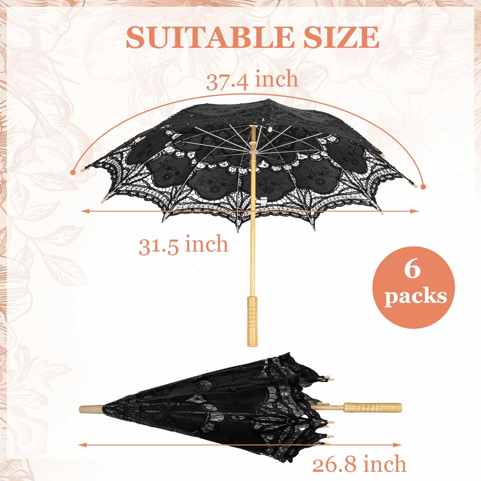 TOPTIE Ręcznie wykonany koronkowy parasol parasol z eleganckim koronkowym wachlarzem na wesela wystawę sztuki